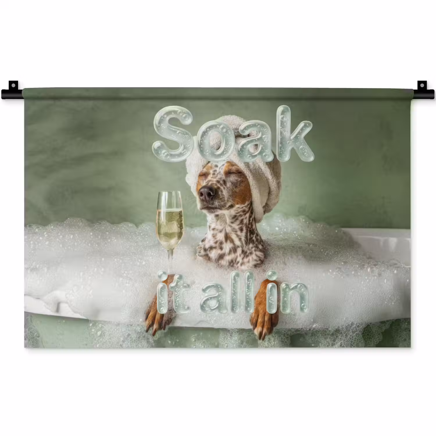Soak it all in - Hond - Bad Wandkleed katoen klein -zz3d