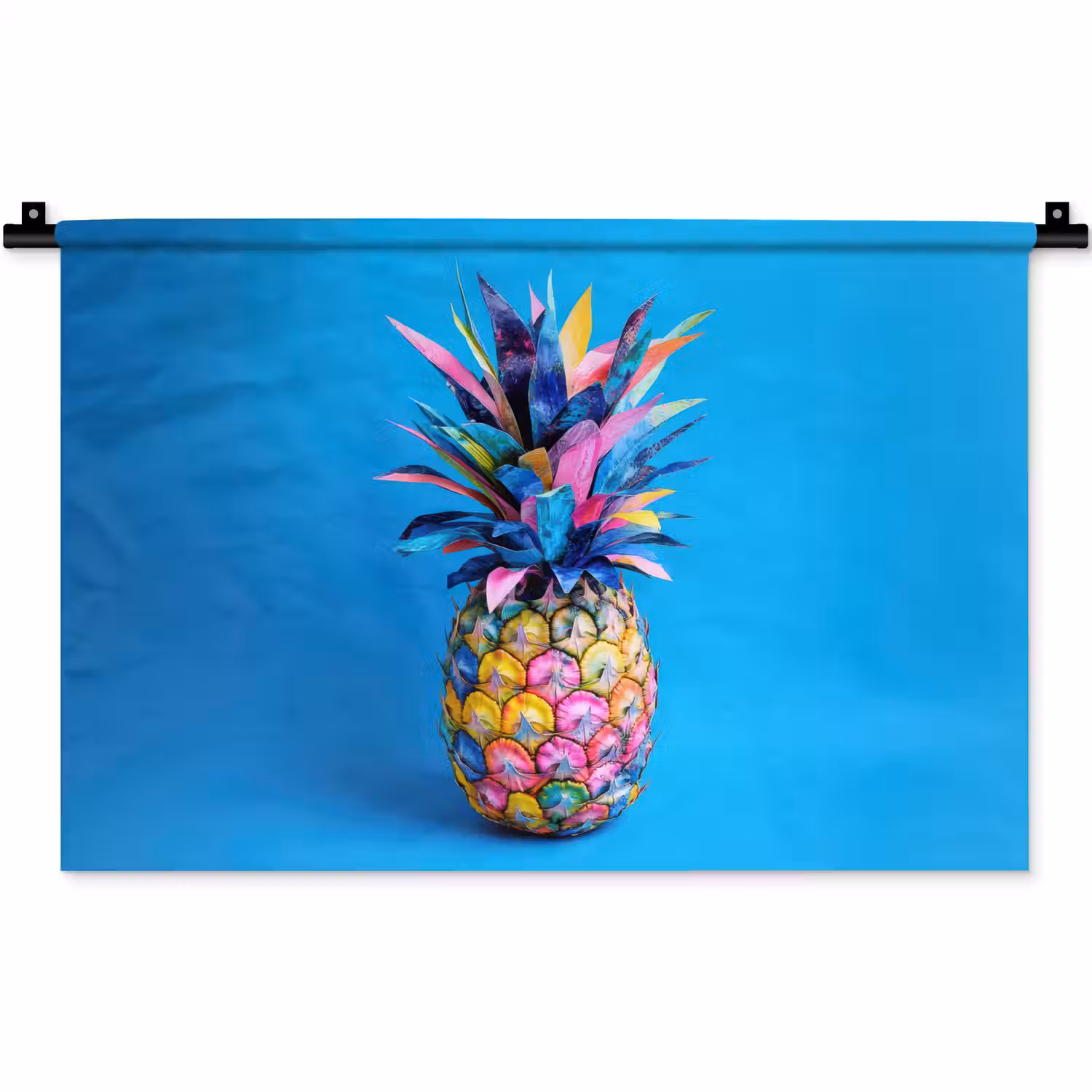 Ananas - Blauw - Tropisch - Vrolijk Wandkleed katoen klein -zz3d