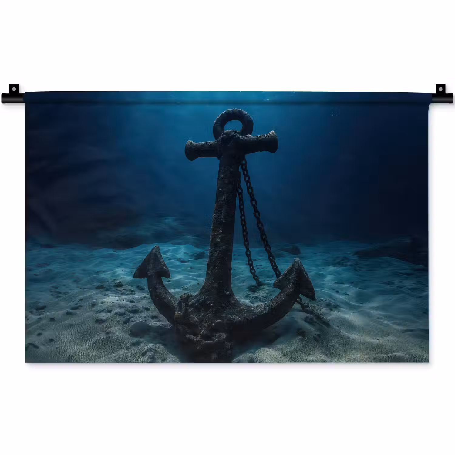 Anker - Ijzer - Zeebodem - Zand Wandkleed katoen klein -zz3d