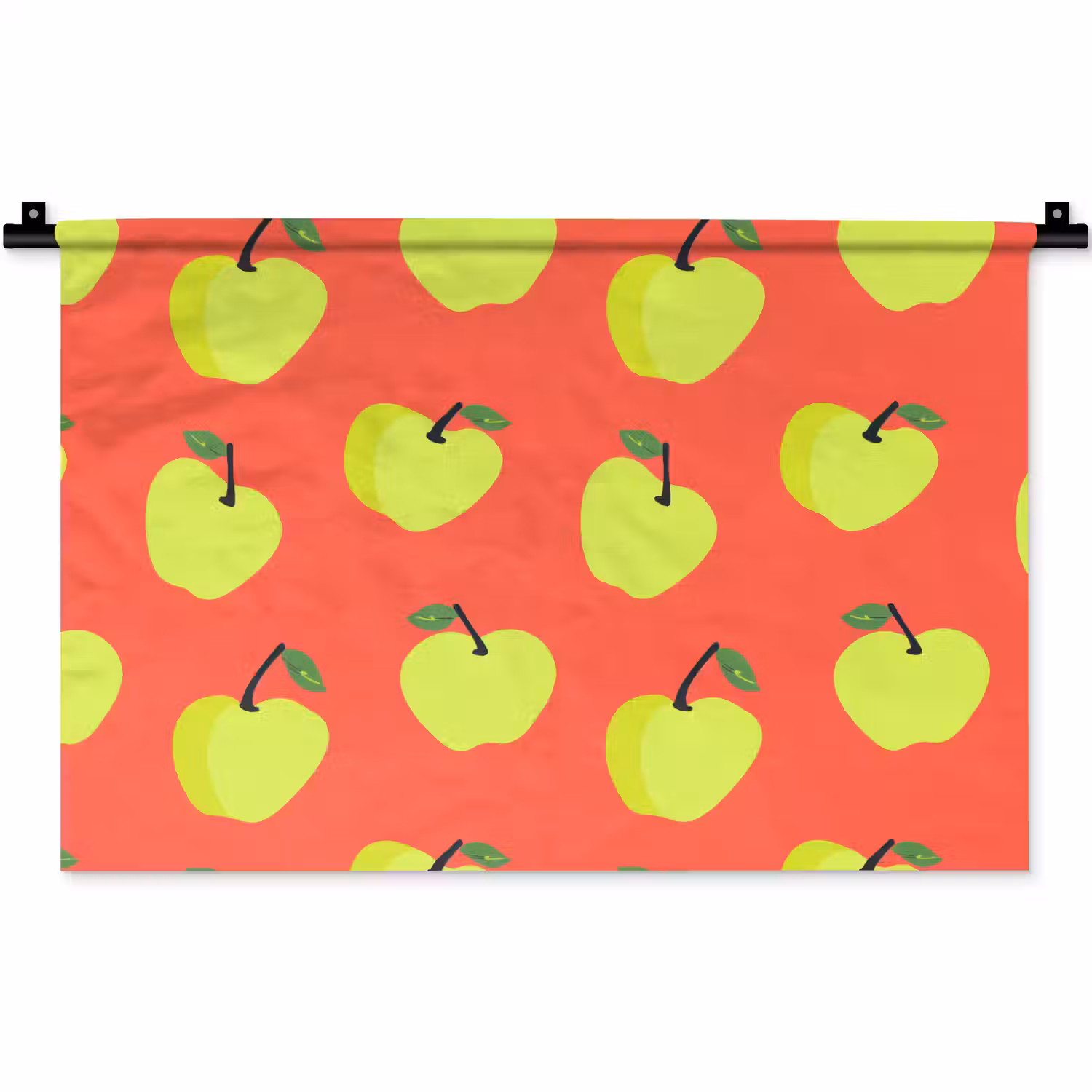 Appels - Modern - Groen Wandkleed katoen klein 269 -zz3d
