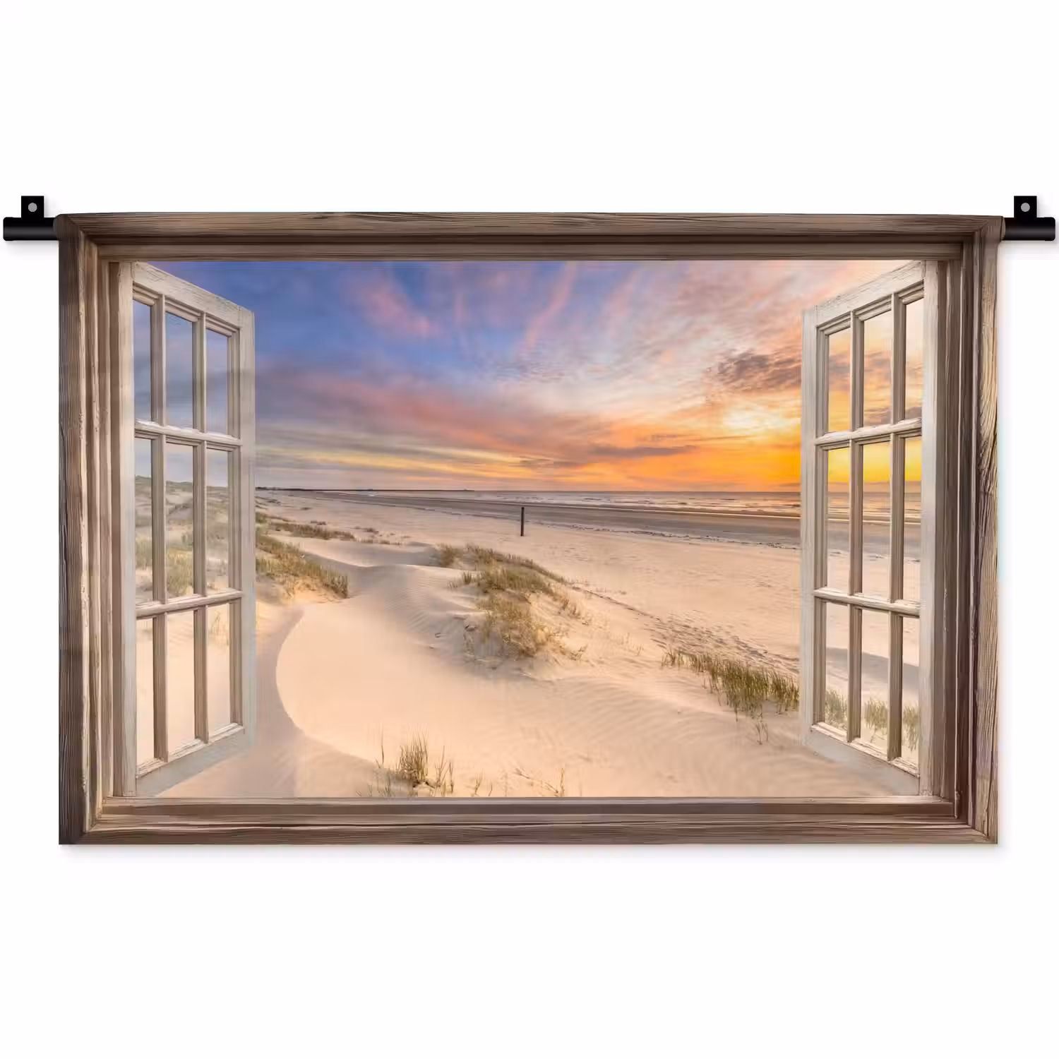 Doorkijk - Strand - Duinen - Natuur - Landschap Wandkleed katoen klein -zz3d