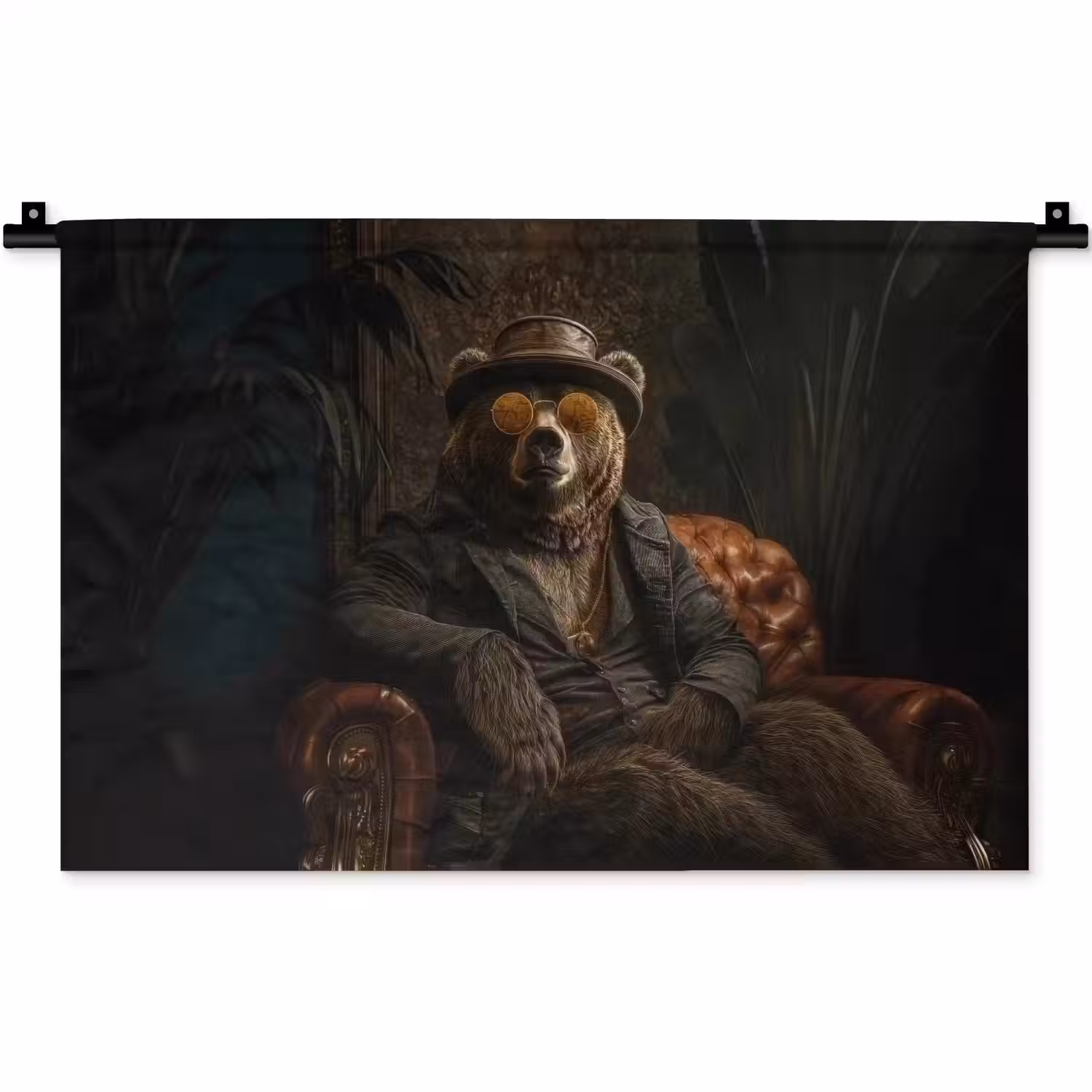 Beer - Bruin - Pak - Hoed Wandkleed katoen klein -zz3d