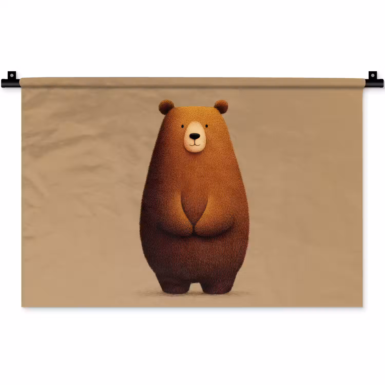 Beer - Minimalistisch - Bruin Wandkleed katoen klein -zz3d