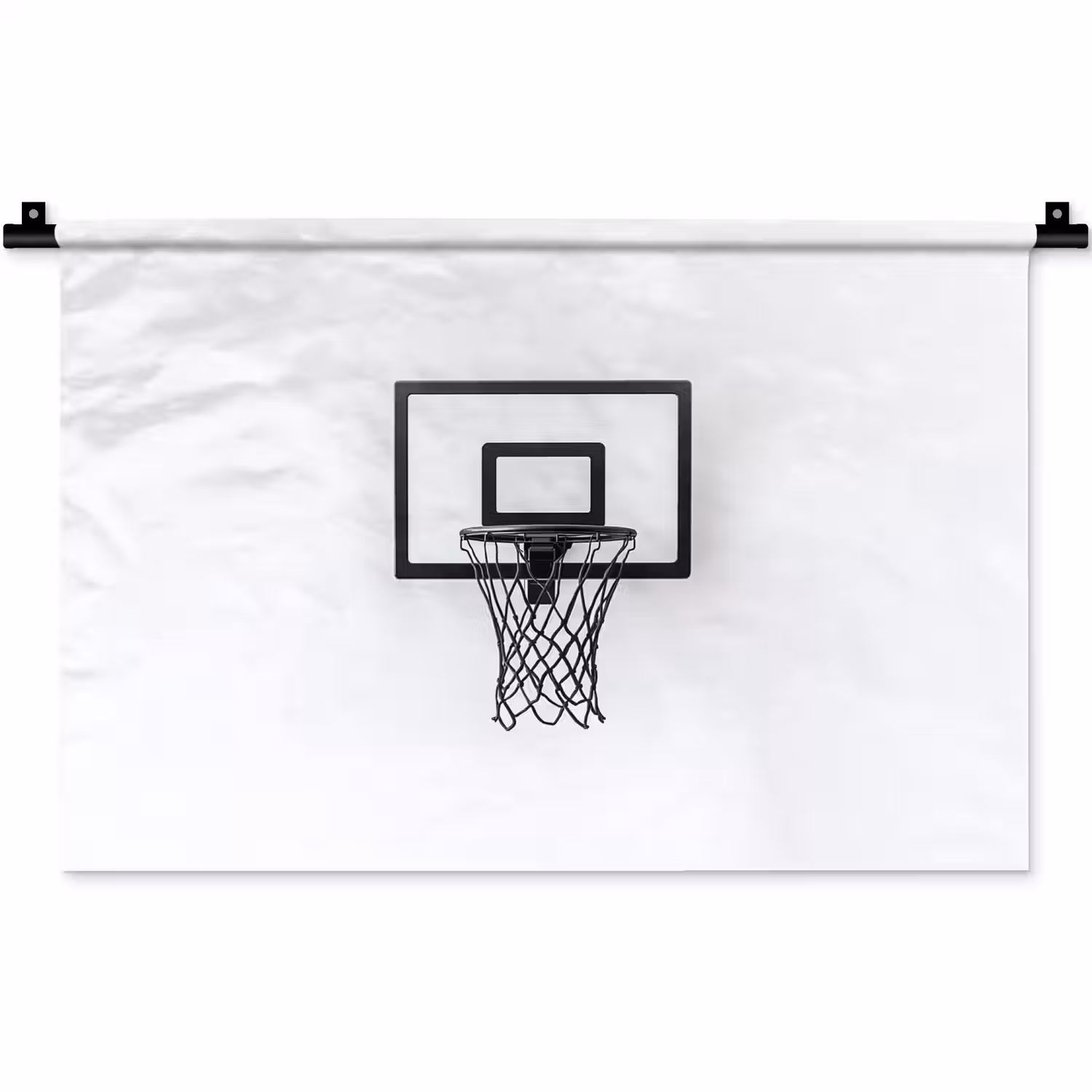 Basketbalbord - Minimalistisch - Zwart Wandkleed katoen klein -zz3d