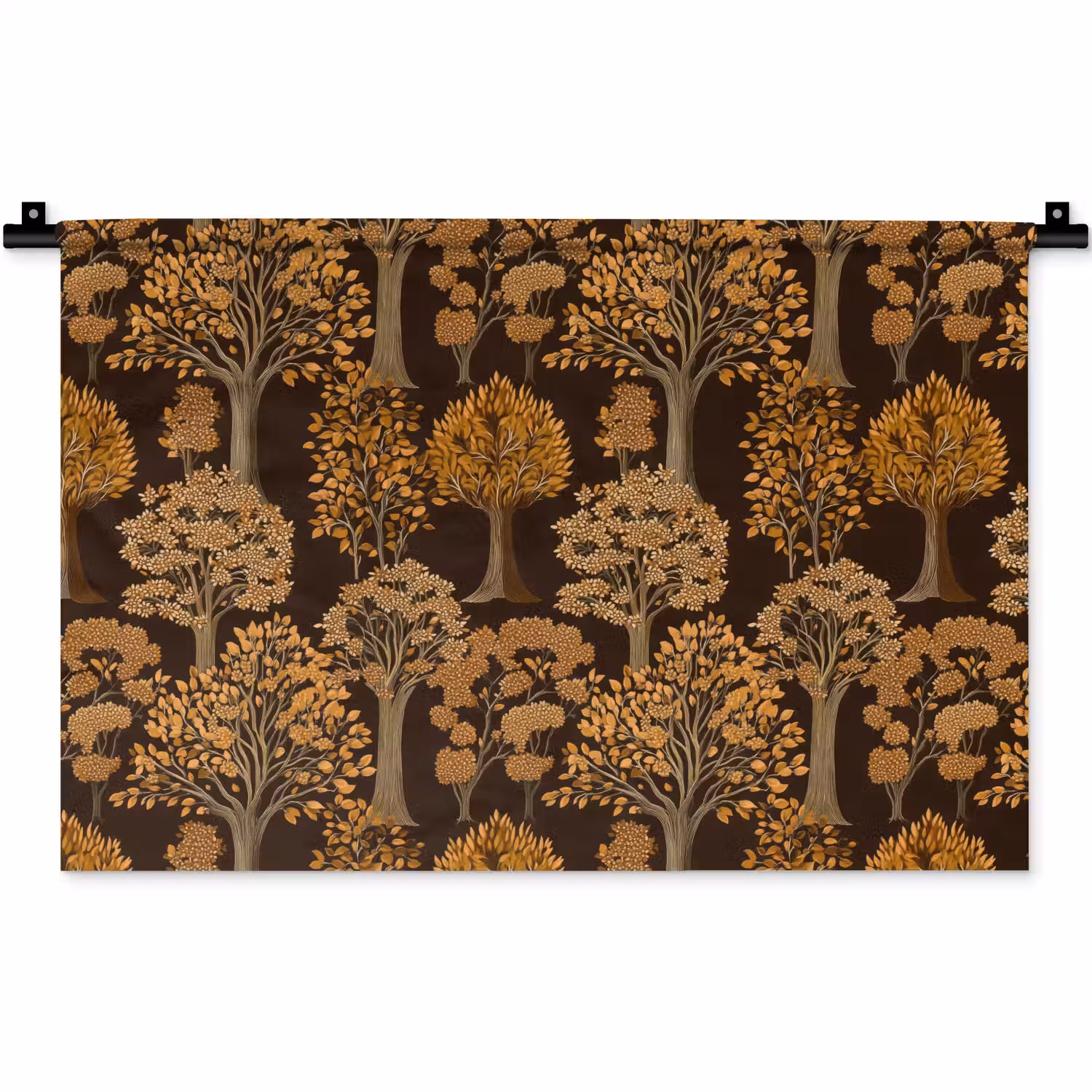 Bomen - Patroon - Bruin Wandkleed katoen klein 269 -zz3d