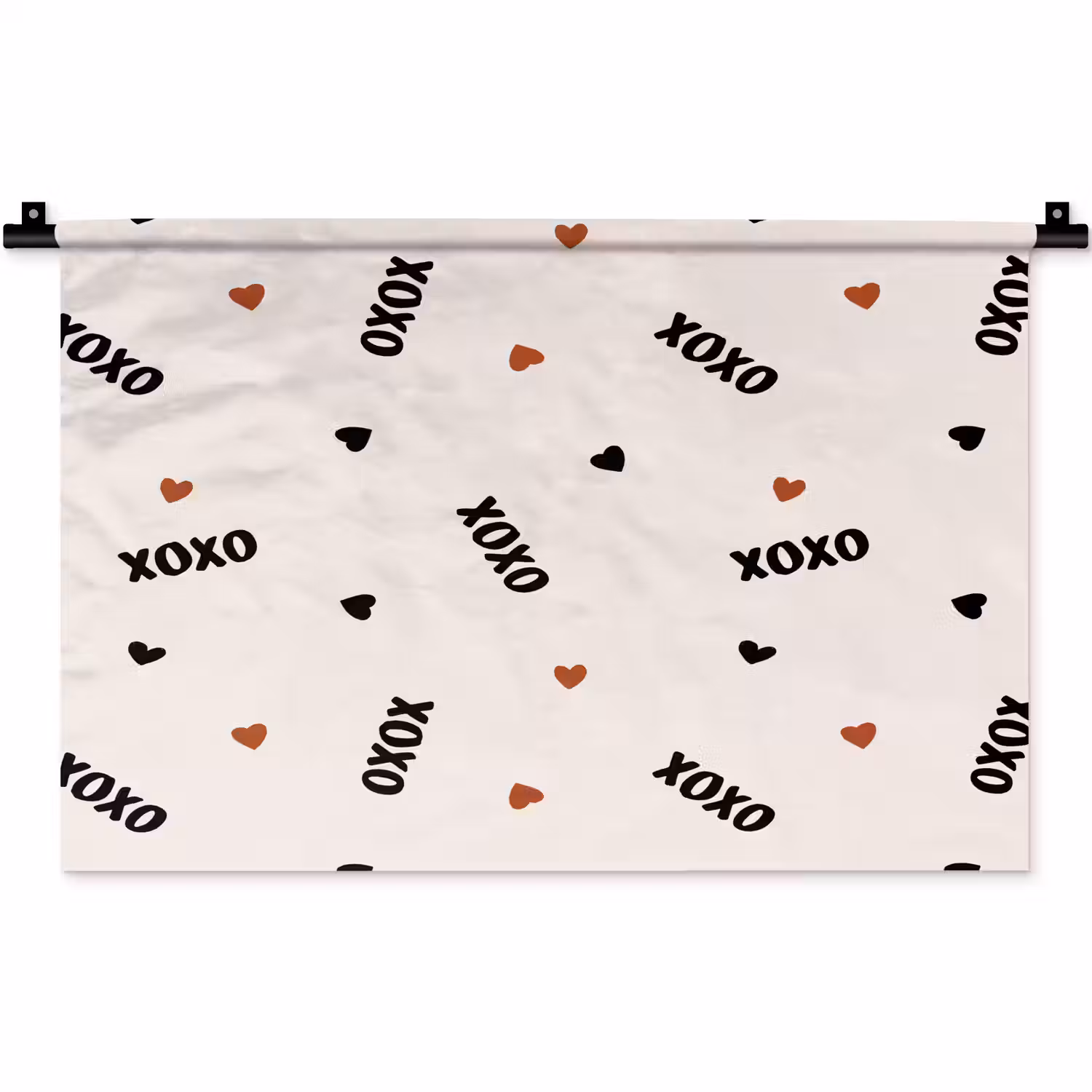Beige - Hartjes - Patroon Wandkleed katoen klein 269 -zz3d