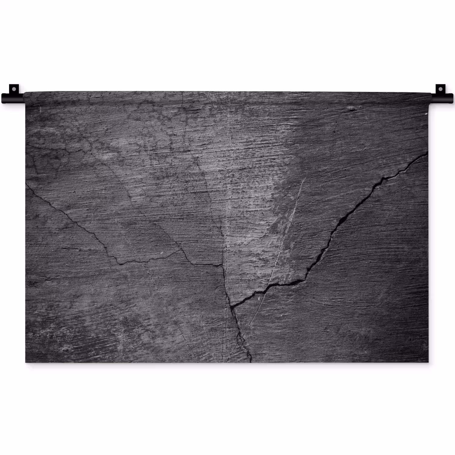 Beton - Zwart - Scheur Wandkleed katoen klein -zz3d