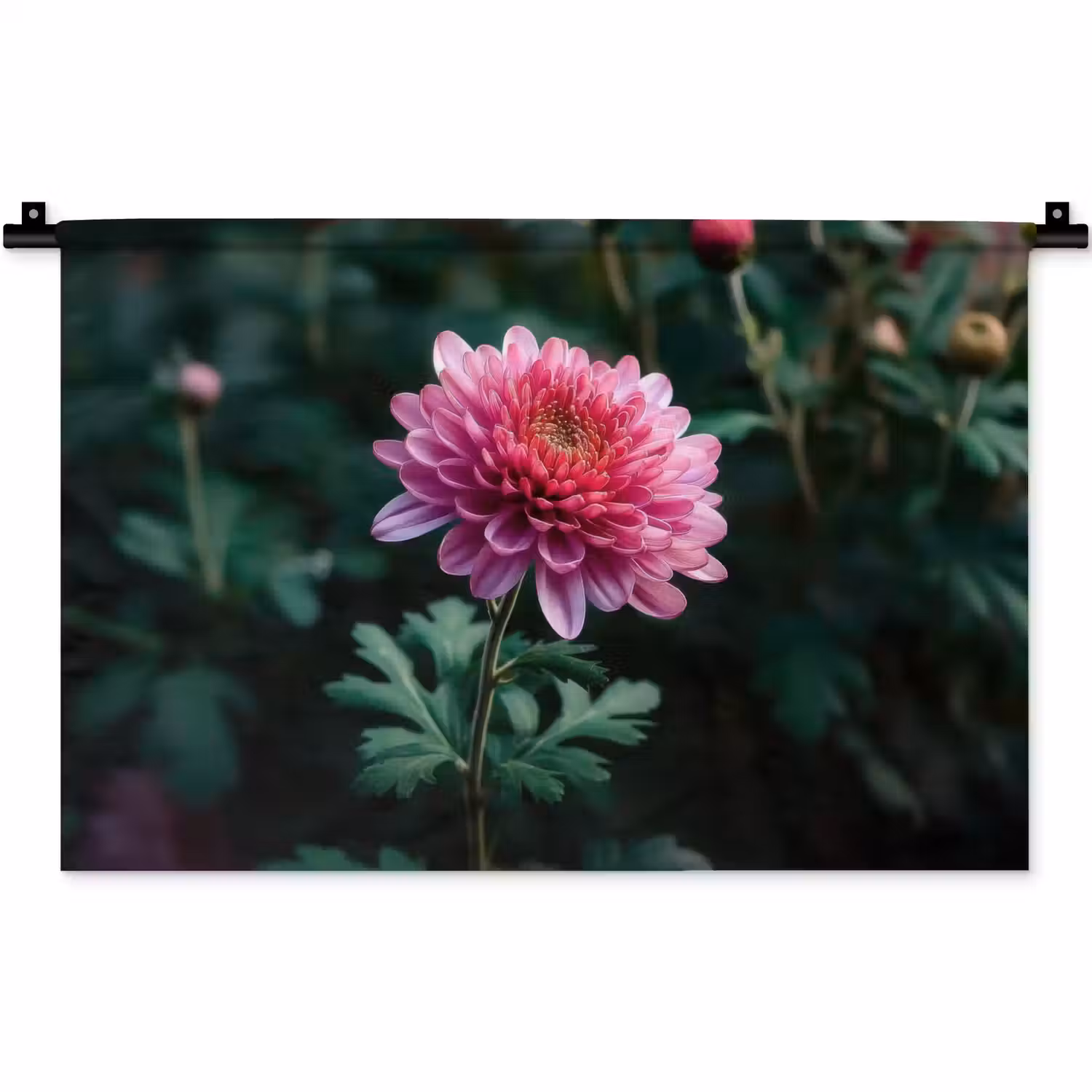 Blad - Chrysant - Roze - Schaduw Wandkleed katoen klein -zz3d