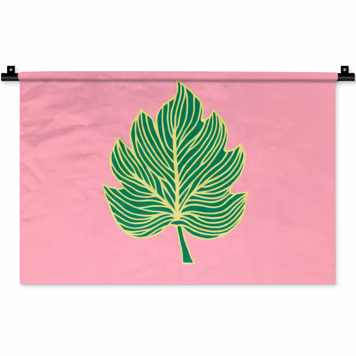 Blad - Groen - Illustratie - Minimalistisch Wandkleed katoen klein -zz3d