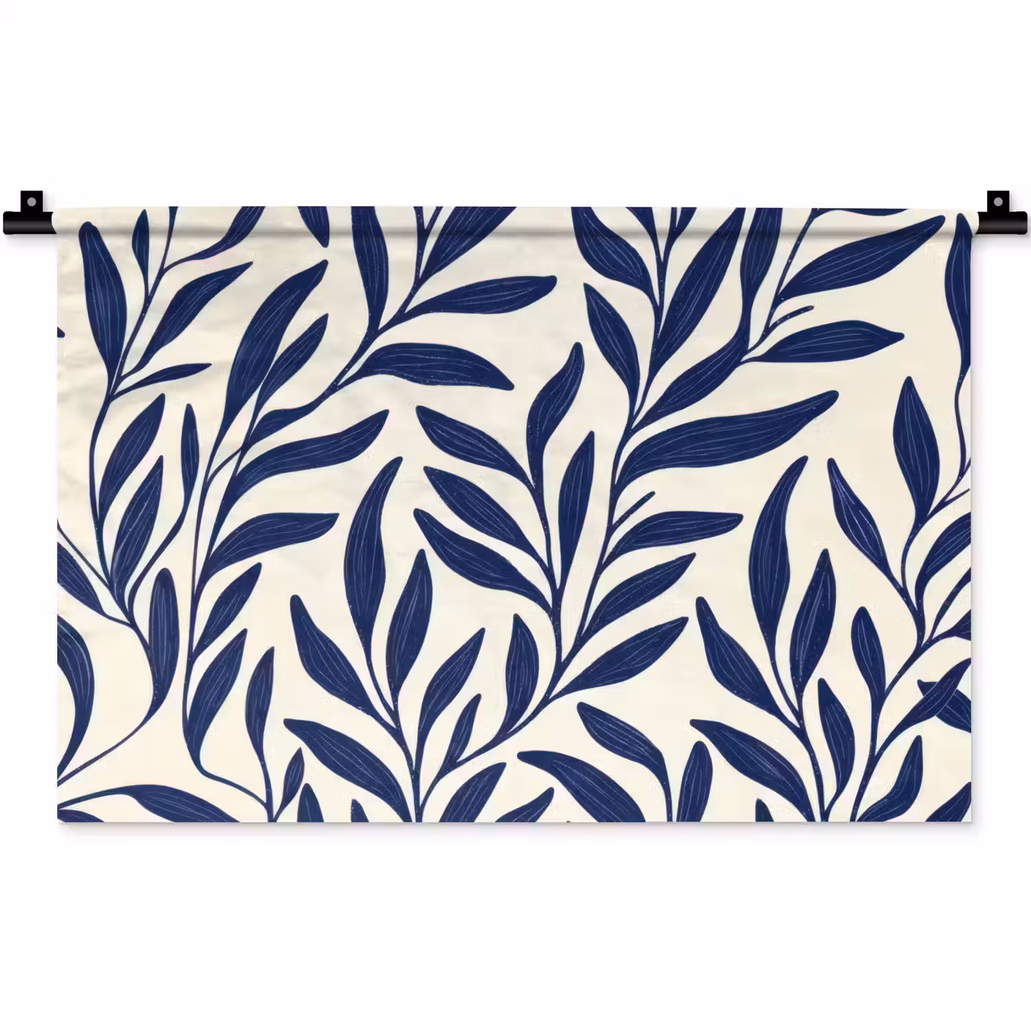 Bladeren - Klimop - Donkerblauw Wandkleed katoen klein -zz3d