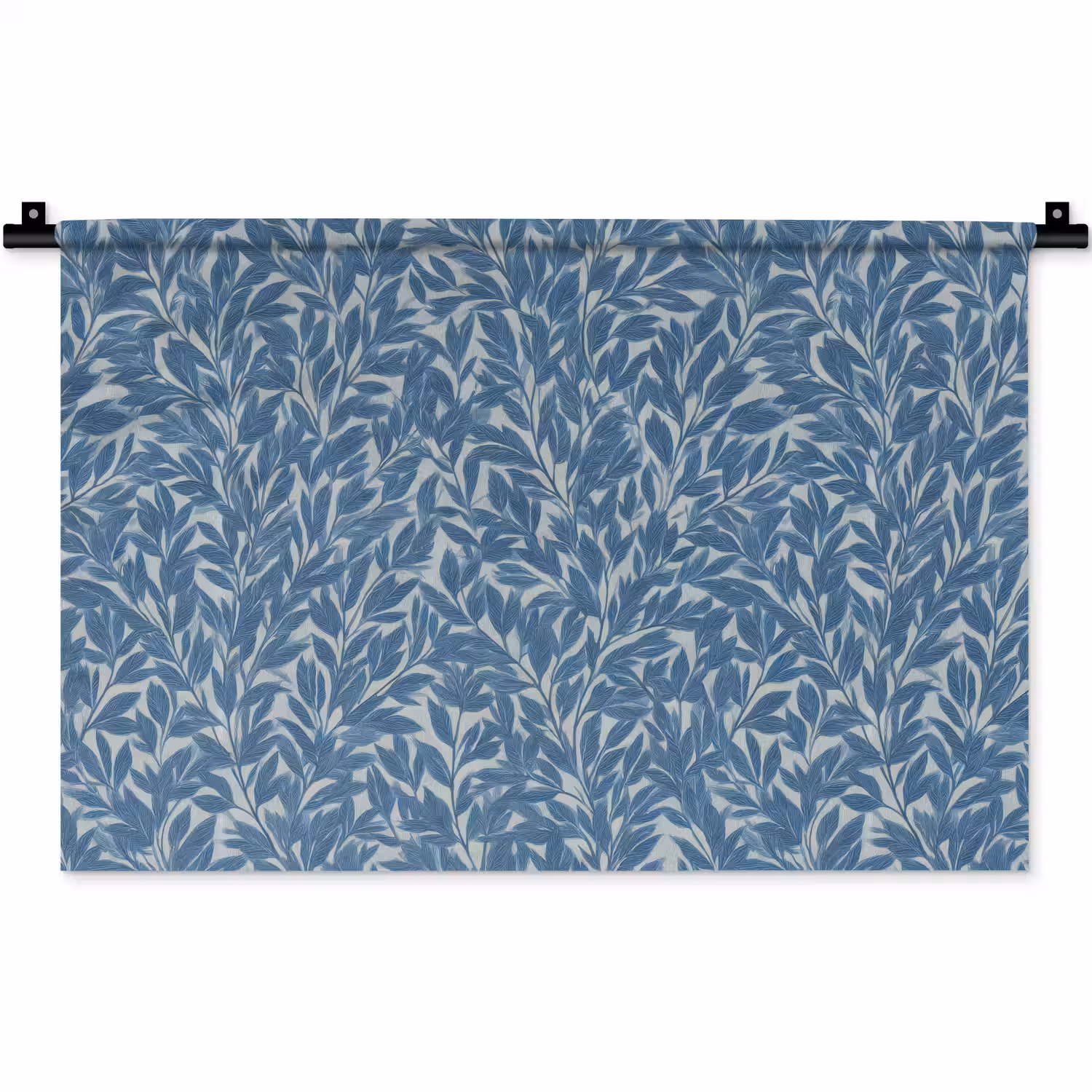 Bladeren - Klassiek - Patroon - Donkerblauw - Vintage Wandkleed katoen klein 269 -zz3d