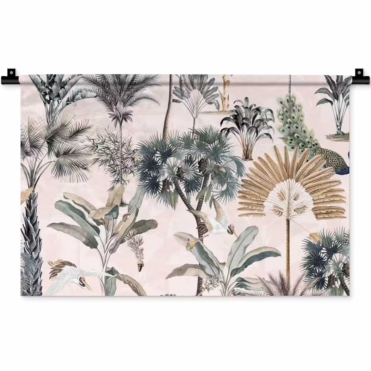 Bladeren - Monstera - Jungle - Tropical Wandkleed katoen klein -zz3d