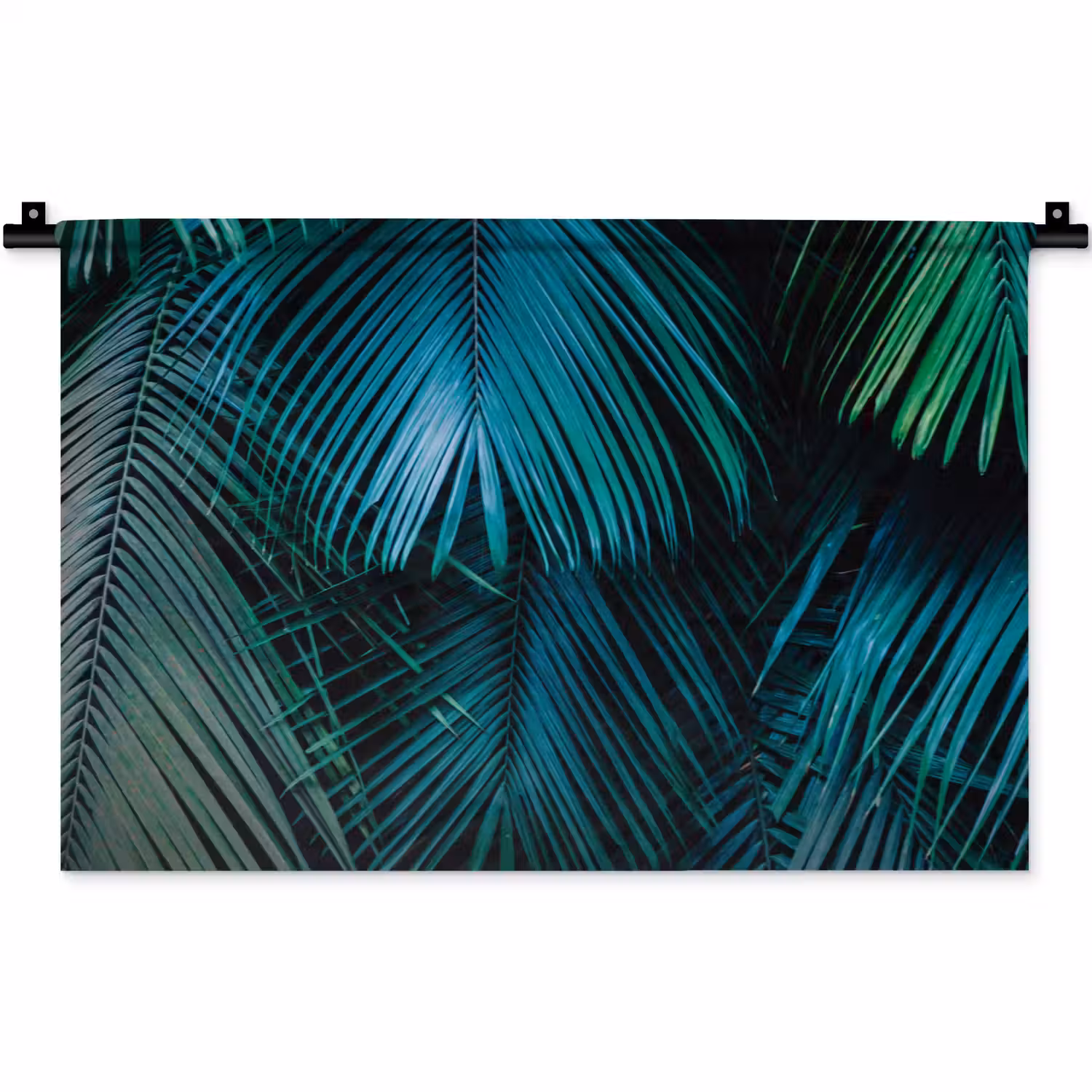 Bladeren - Tropisch - Jungle - Donkergroen Wandkleed katoen klein -zz3d