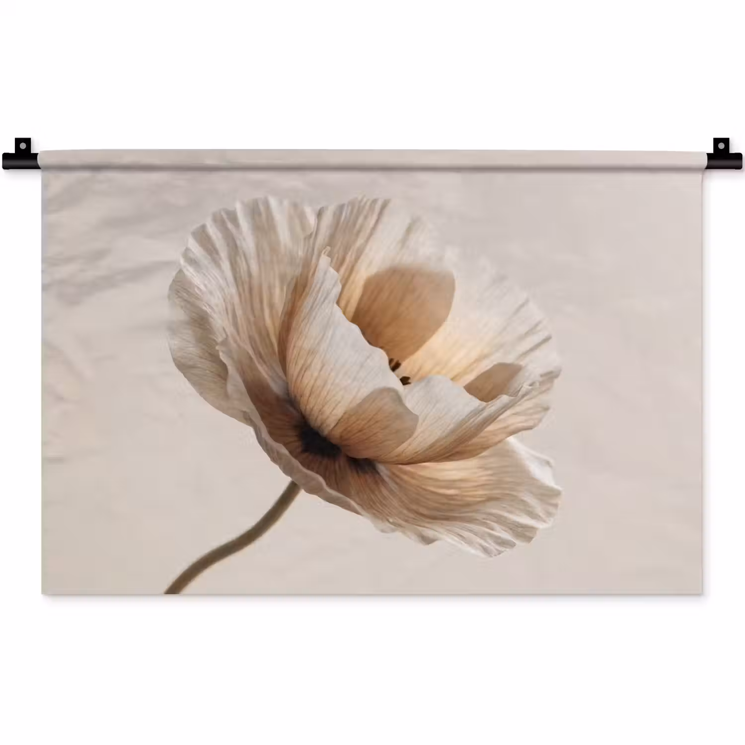 Bloem - Beige - Crème Wandkleed katoen klein -zz3d