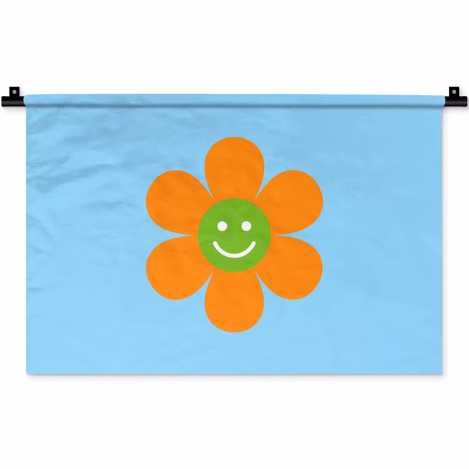 Bloem - Smiley - Kleurrijk Wandkleed katoen klein -zz3d