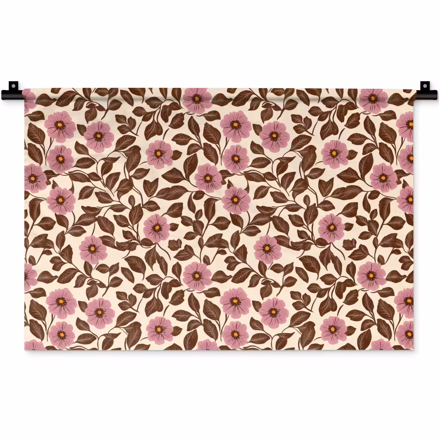 Bloemen - Bladeren - Kleurrijk Wandkleed katoen klein 269 -zz3d