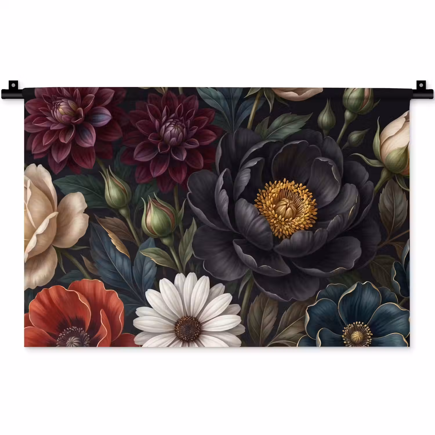 Bloemen - Boeket - Natuur - Klassiek - Weelderig Wandkleed katoen klein -zz3d