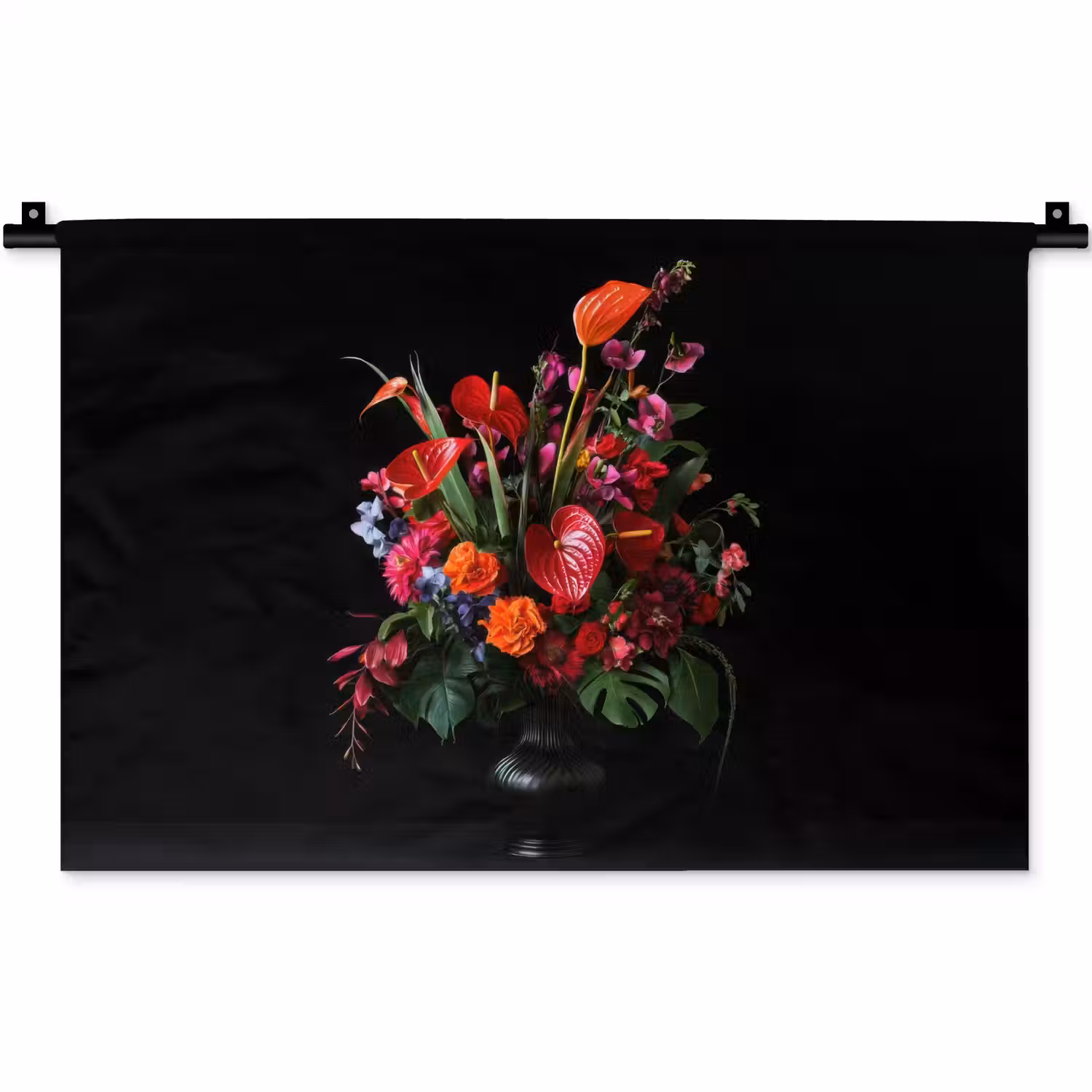 Bloemen - Boeket - Sierlijk Wandkleed katoen klein -zz3d