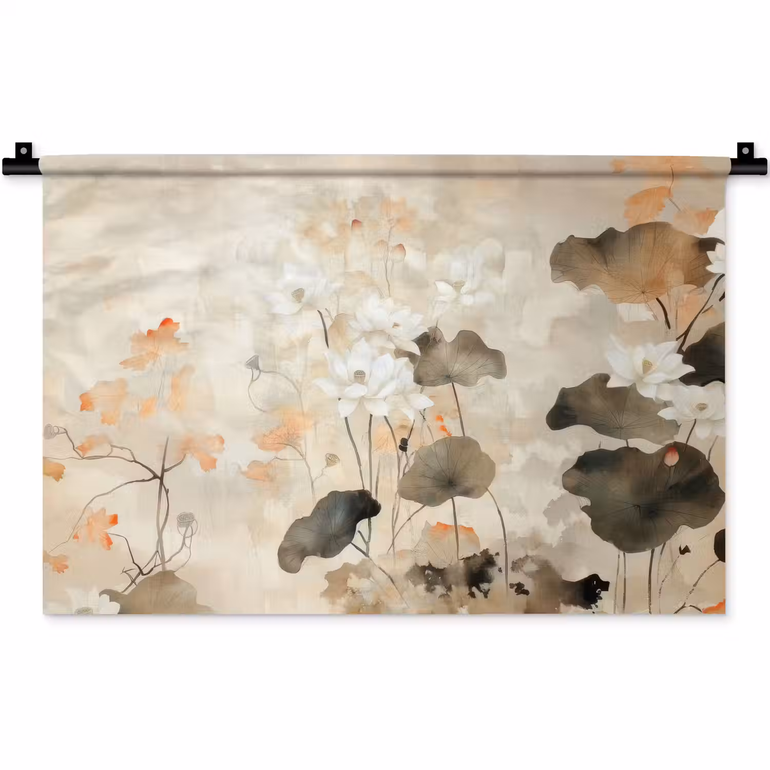 Bloemen - Japandi - Wabi sabi Wandkleed katoen klein -zz3d