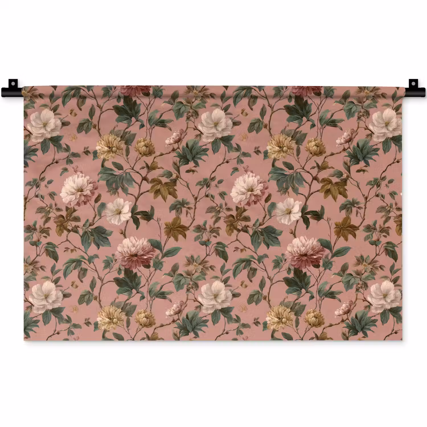 Bloemen - Klassiek - Roze Wandkleed katoen klein 269 -zz3d
