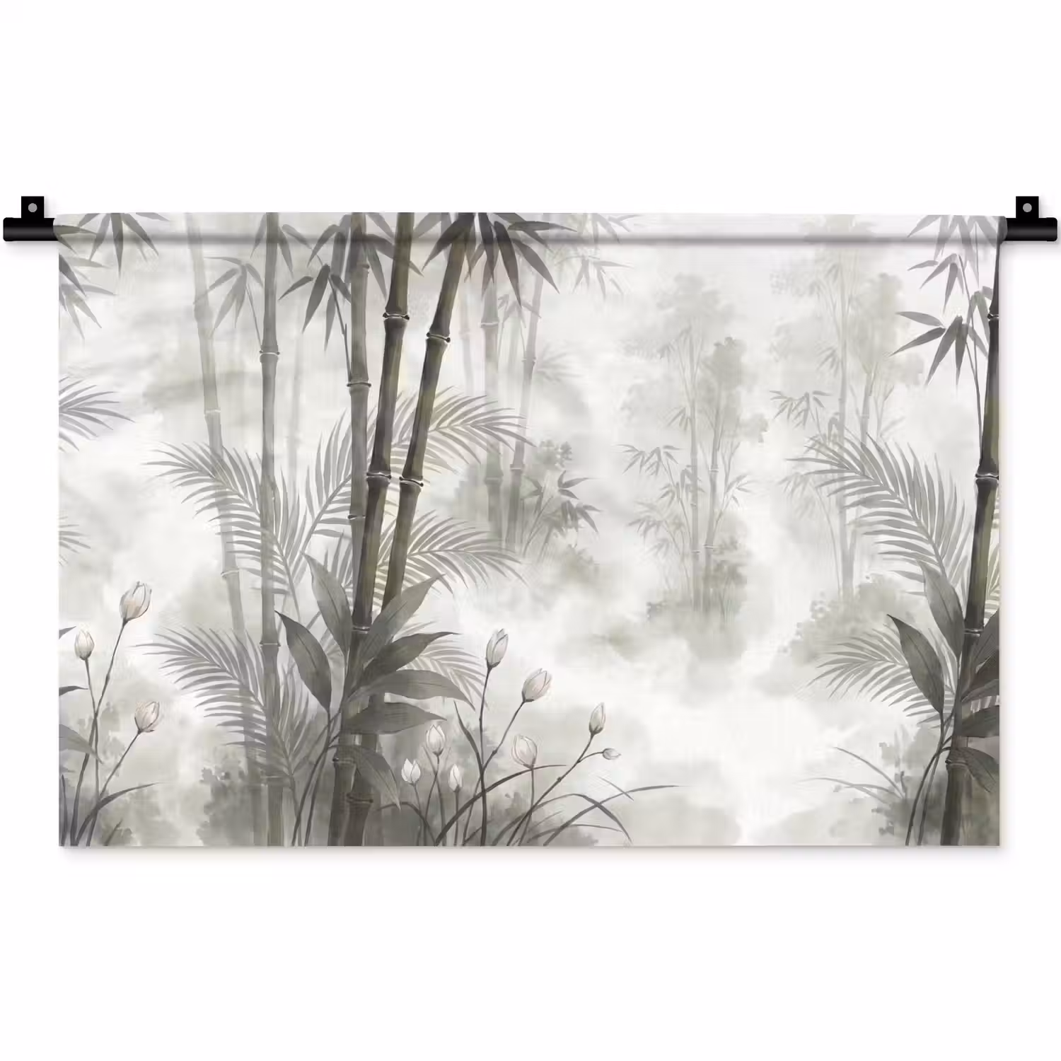 Bloemen - Knop - Tuin - Illustratie - Wit Wandkleed katoen klein -zz3d
