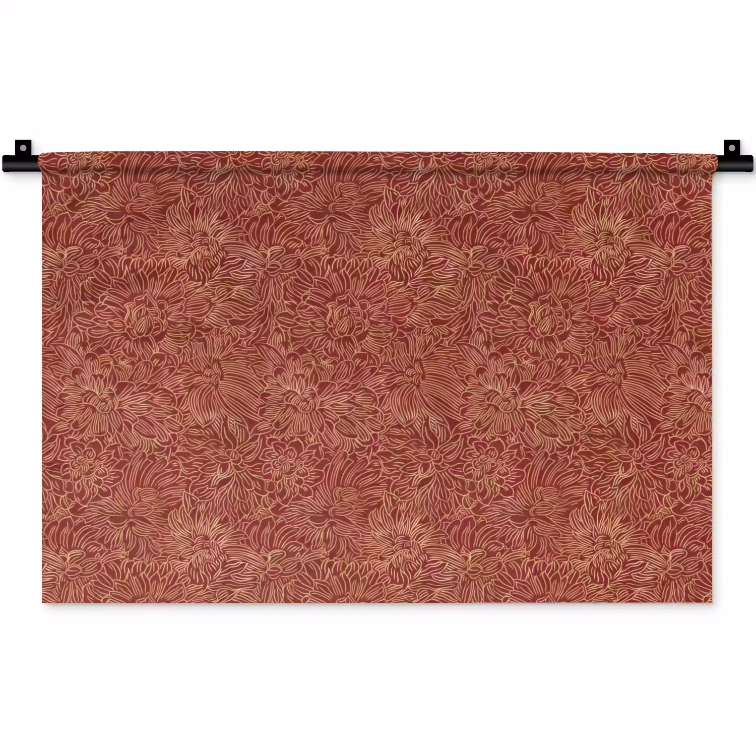 Bloemen - Motief - Rood Wandkleed katoen klein 269 -zz3d