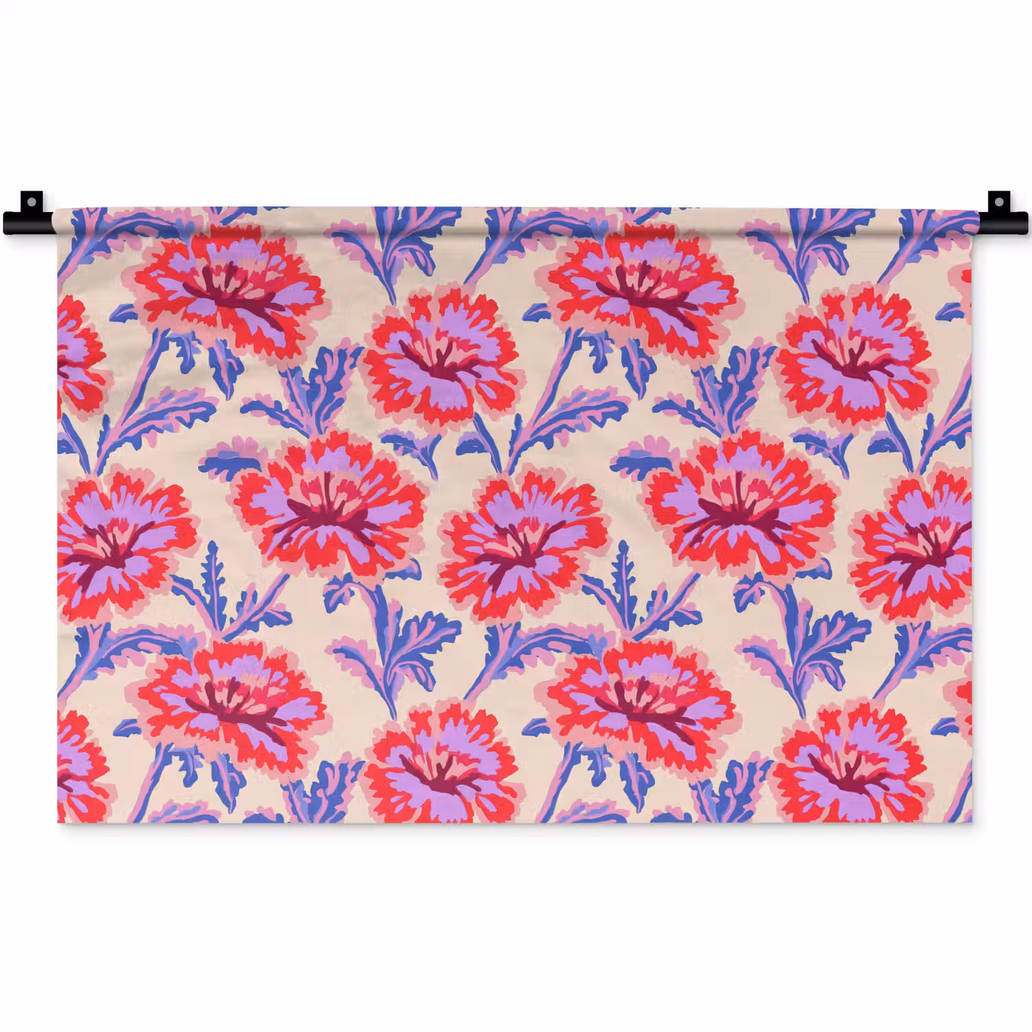 Bloemen - Patroon - Meerkleurig Wandkleed katoen klein 269 -zz3d