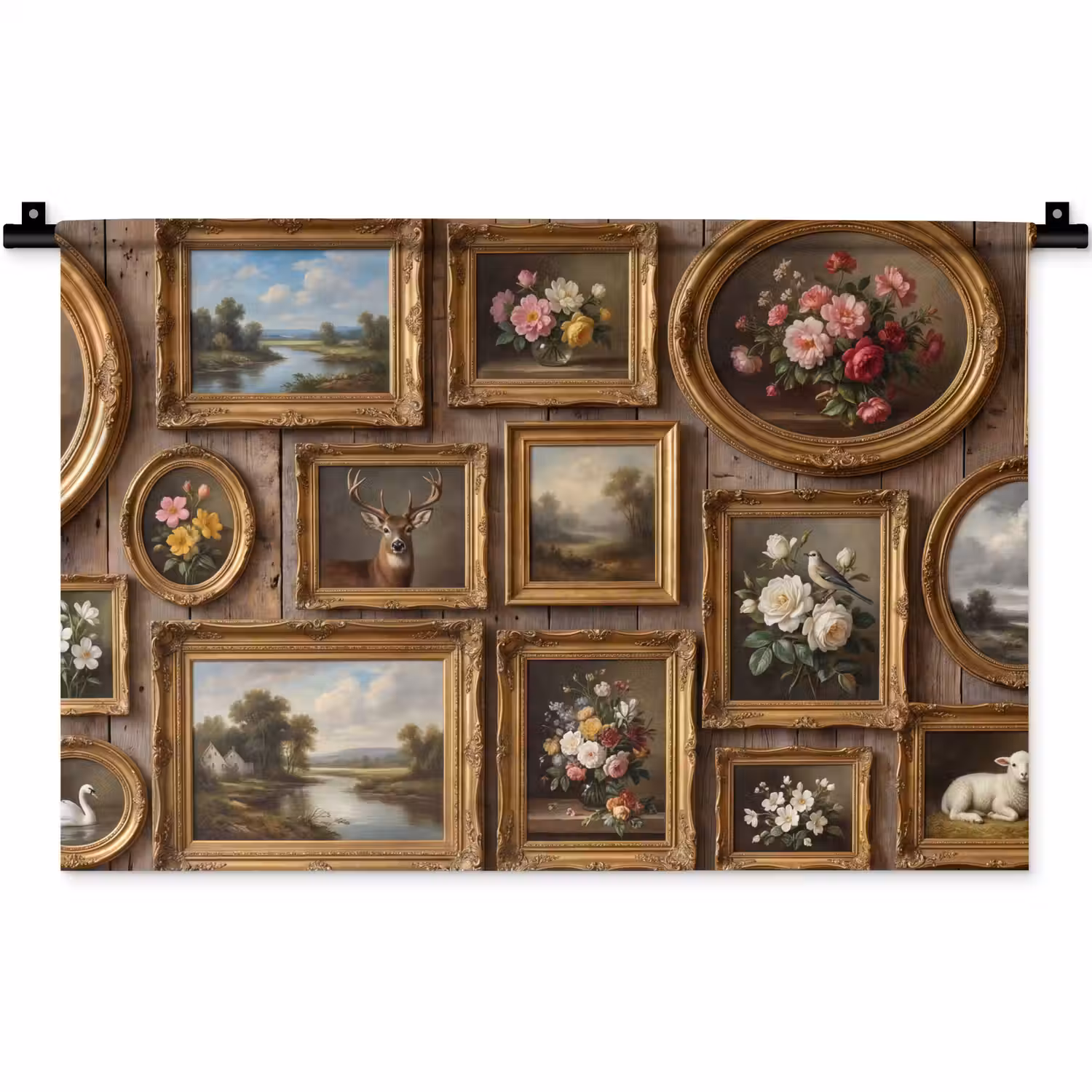 Bloemen - Rozen - Klassiek - Vaas - Kleurrijk Wandkleed katoen klein -zz3d