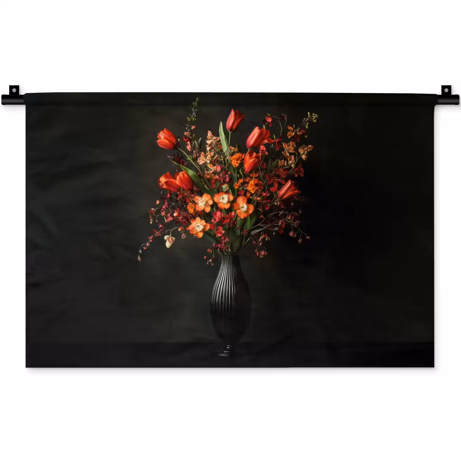 Bloemen - Takken - Boeket Wandkleed katoen klein -zz3d