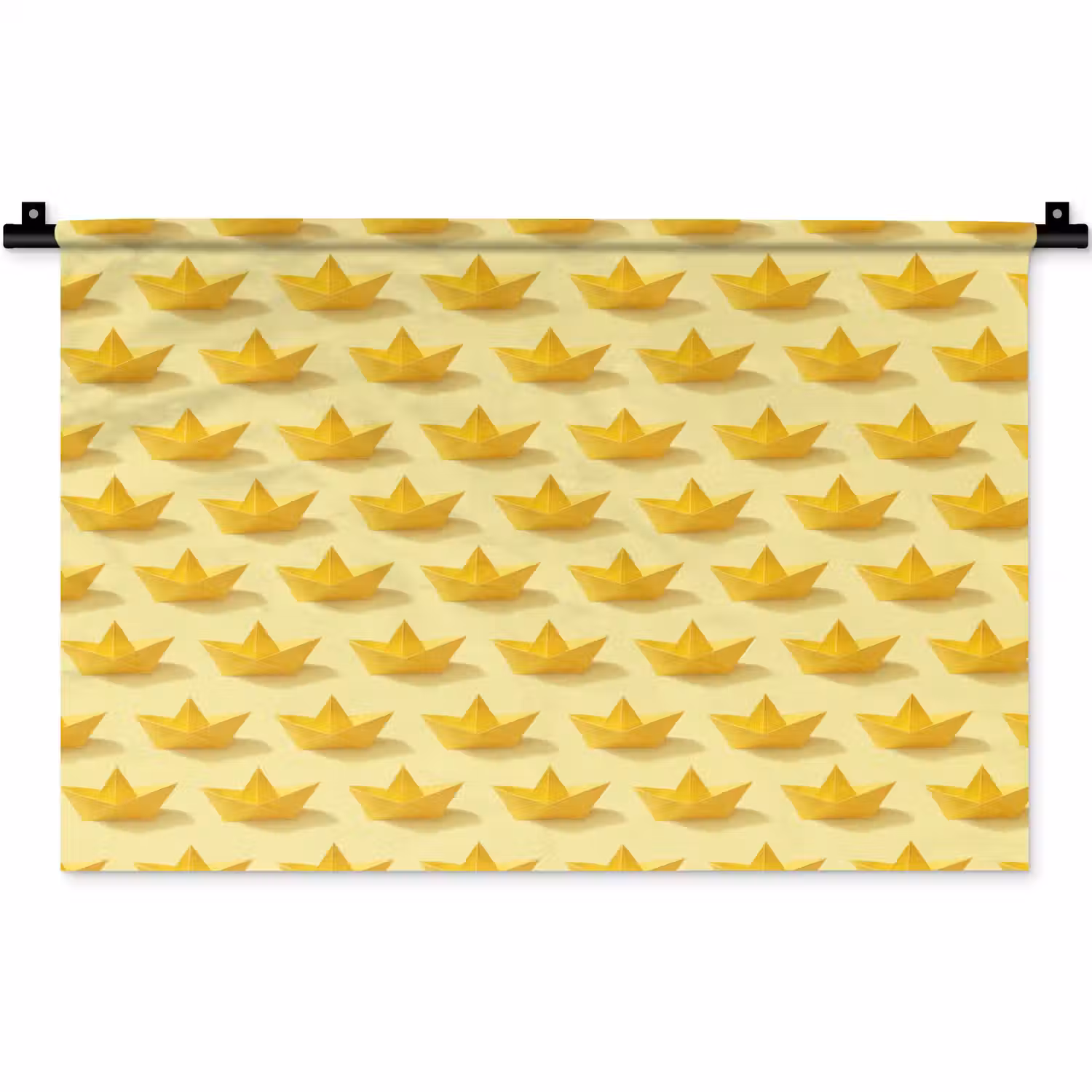 Bootjes - Origami - Creatief - Geel Wandkleed katoen klein 269 -zz3d
