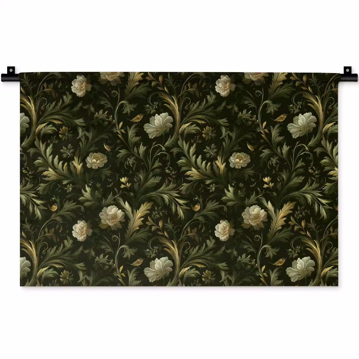 Botanisch - Naadloos - Bloemen Wandkleed katoen klein 269 -zz3d