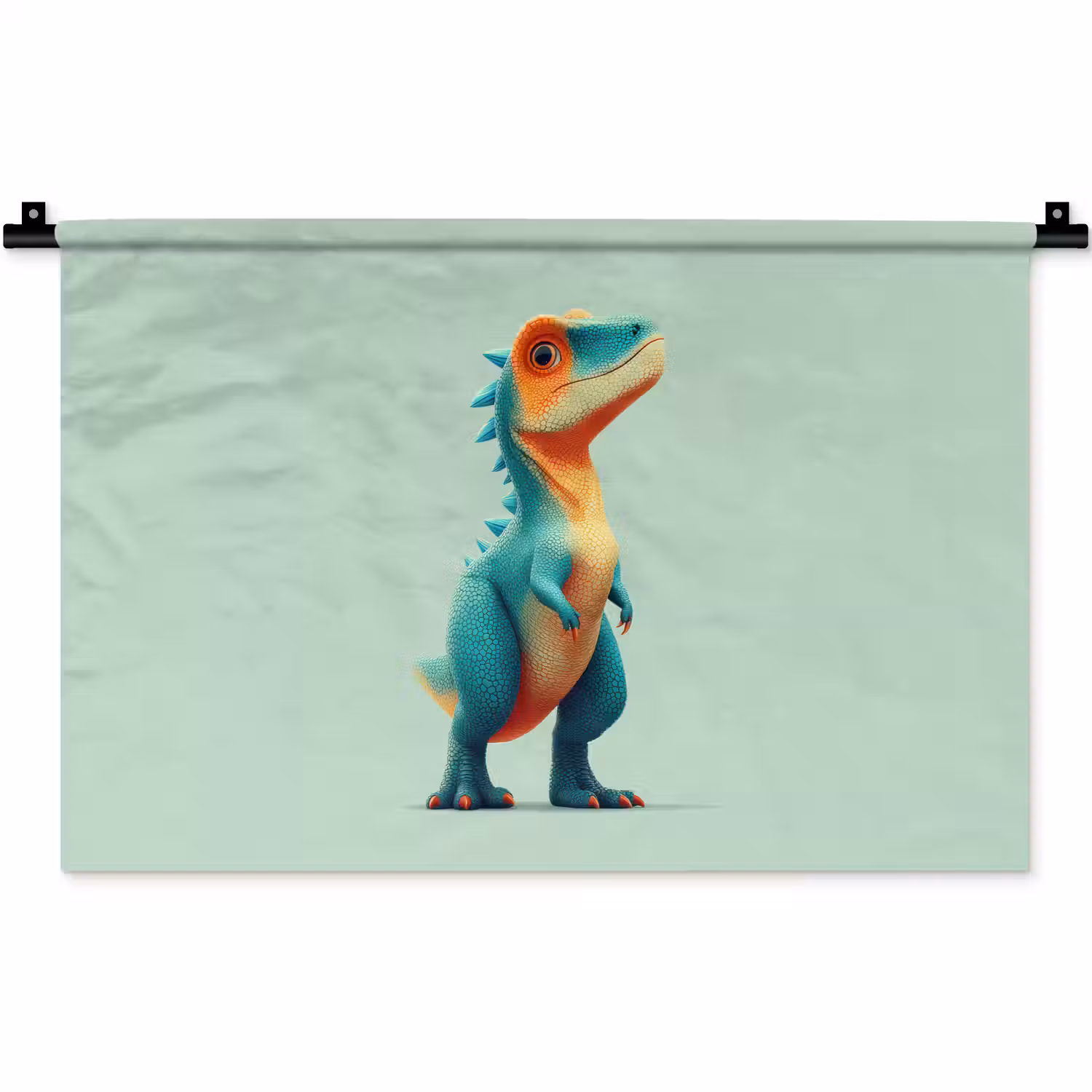 Cartoon - Dino - Oranje - Stekels Wandkleed katoen klein -zz3d