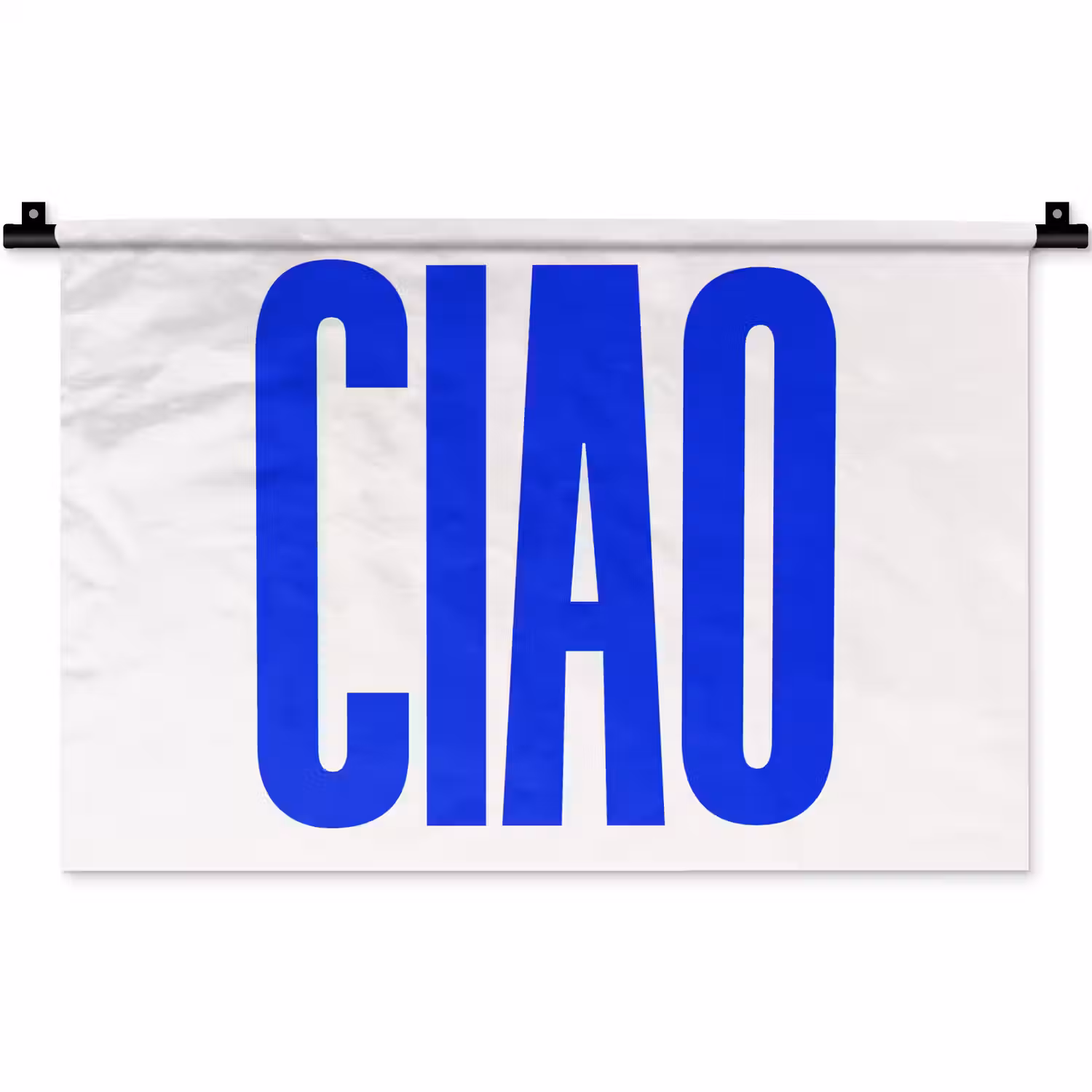 Ciao - Hoofdletters - Blauw - Minimalistisch Wandkleed katoen klein -zz3d