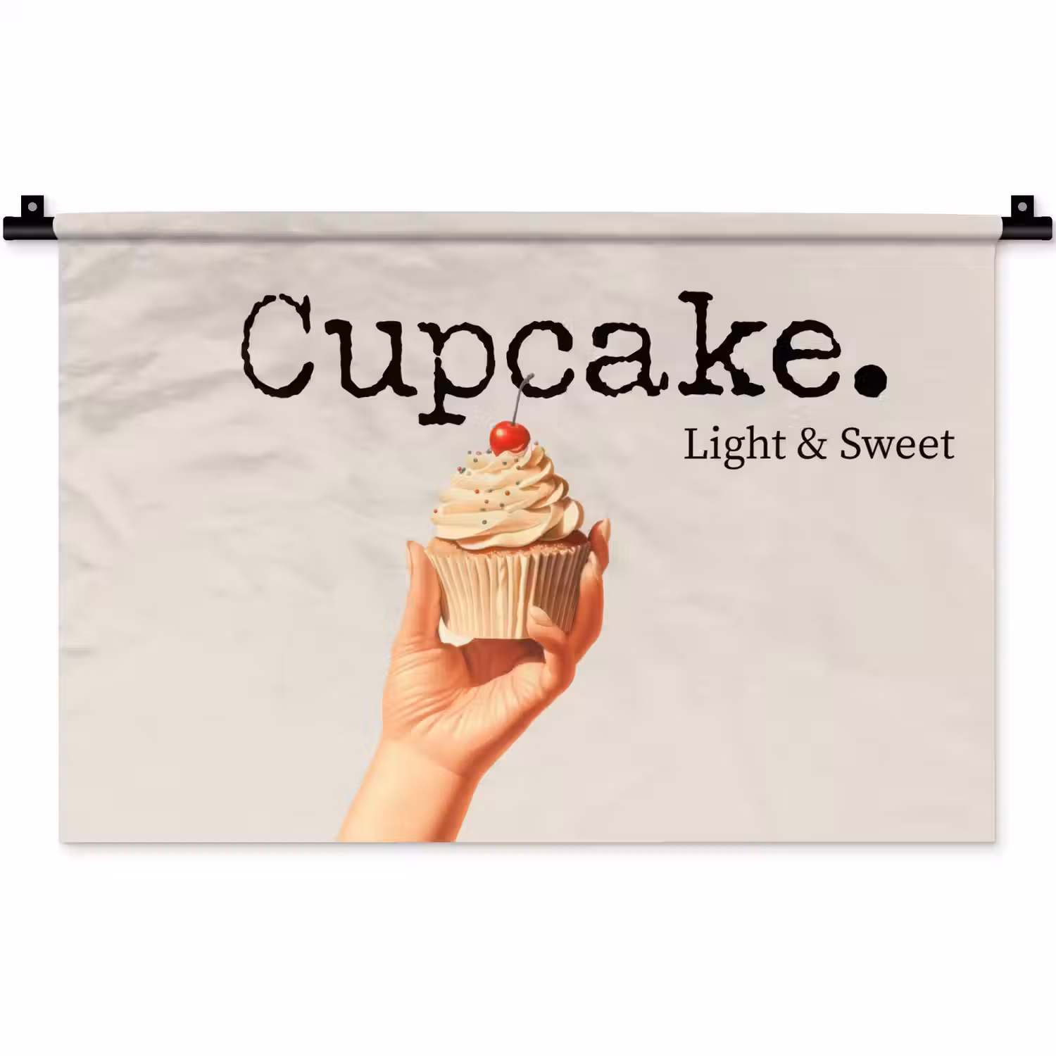 Cupcake - Zoet - Kers Wandkleed katoen klein -zz3d