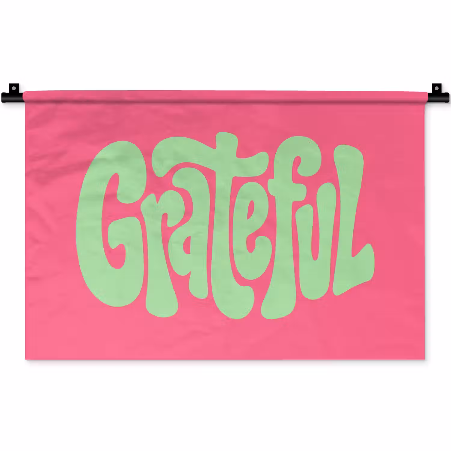 Grateful - Groen - Grafisch - Vloeiend Wandkleed katoen klein -zz3d