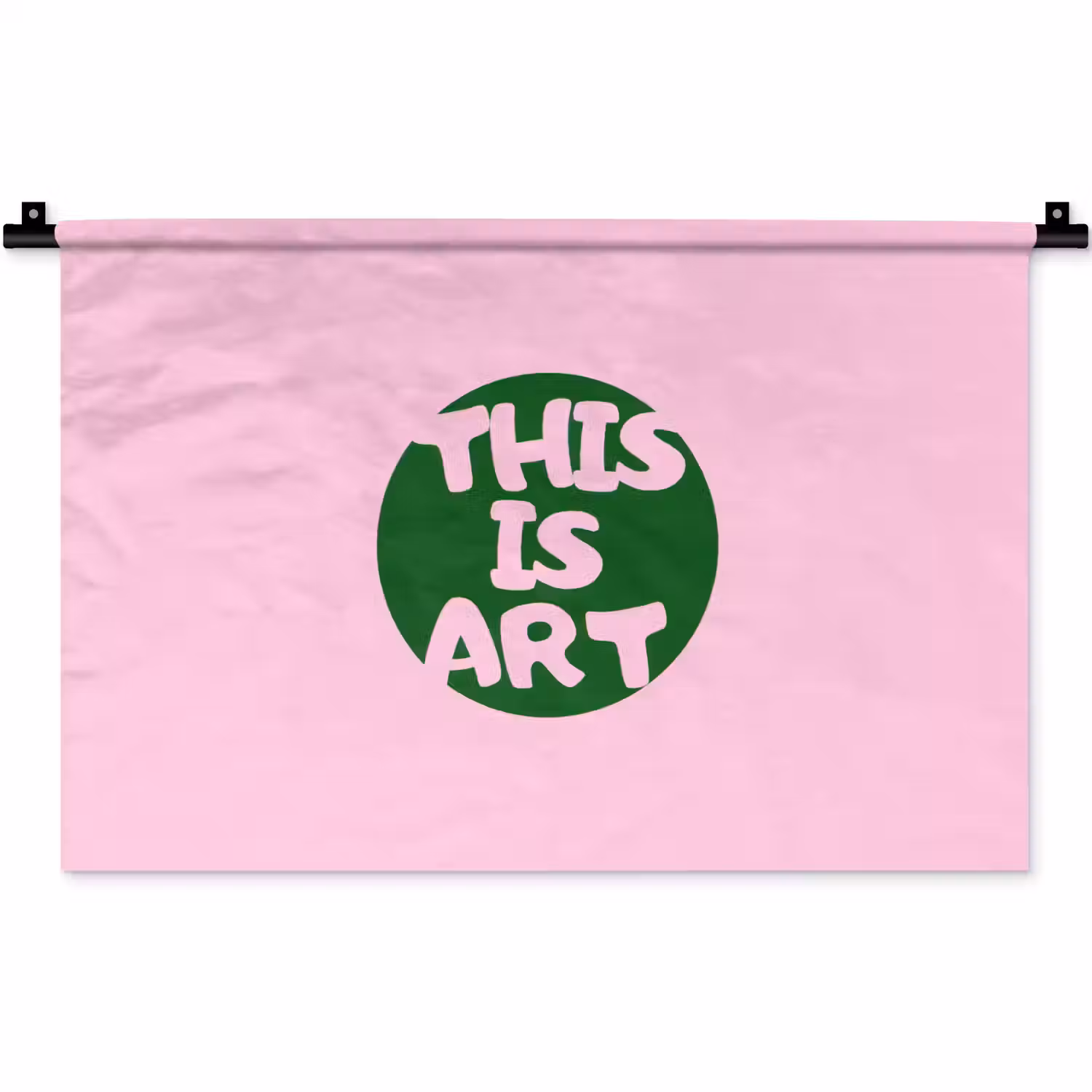 This is art - Tekst - Cirkel - Groen Wandkleed katoen klein -zz3d