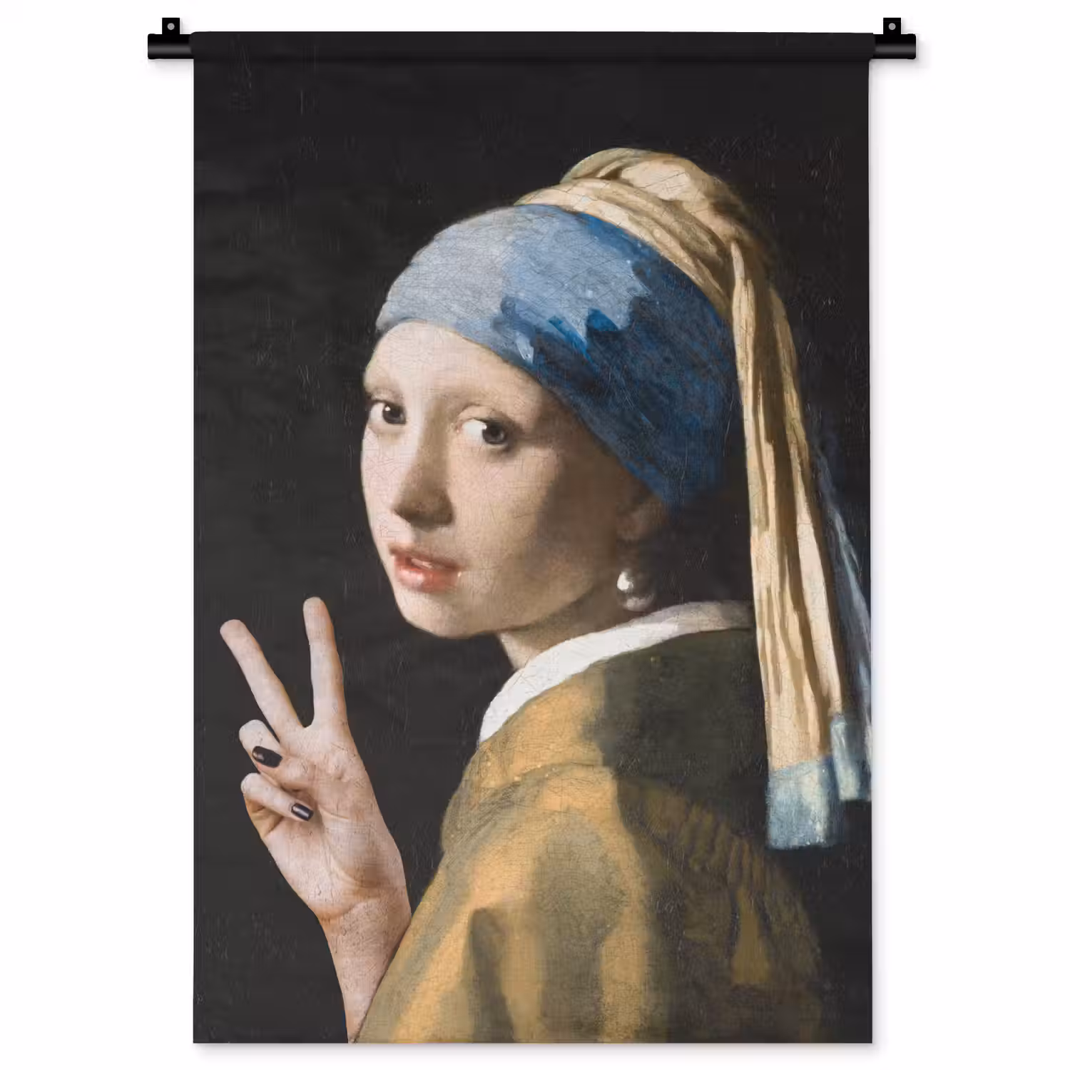 Meisje met de parel - Johannes Vermeer - Peace Wandkleed katoen klein -zz3d
