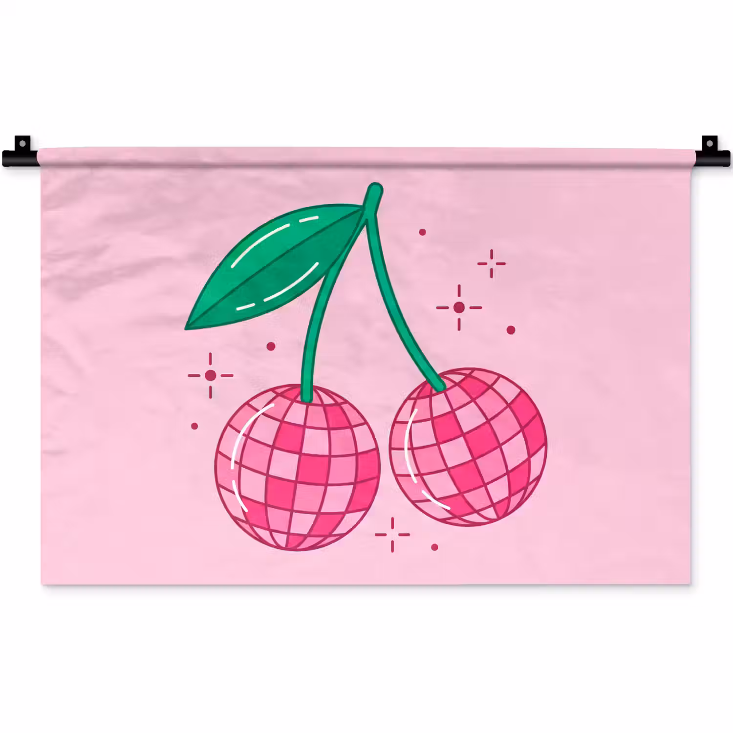 Decoratie - Disco-bal - Feest - Roze Wandkleed katoen klein -zz3d