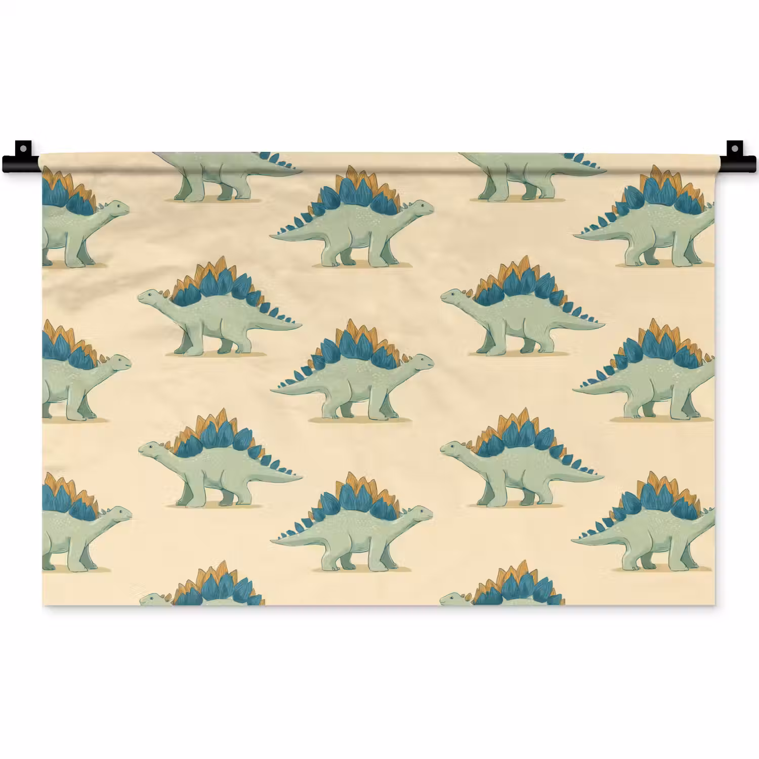 Dino - Patroon - Groen Wandkleed katoen klein 269 -zz3d