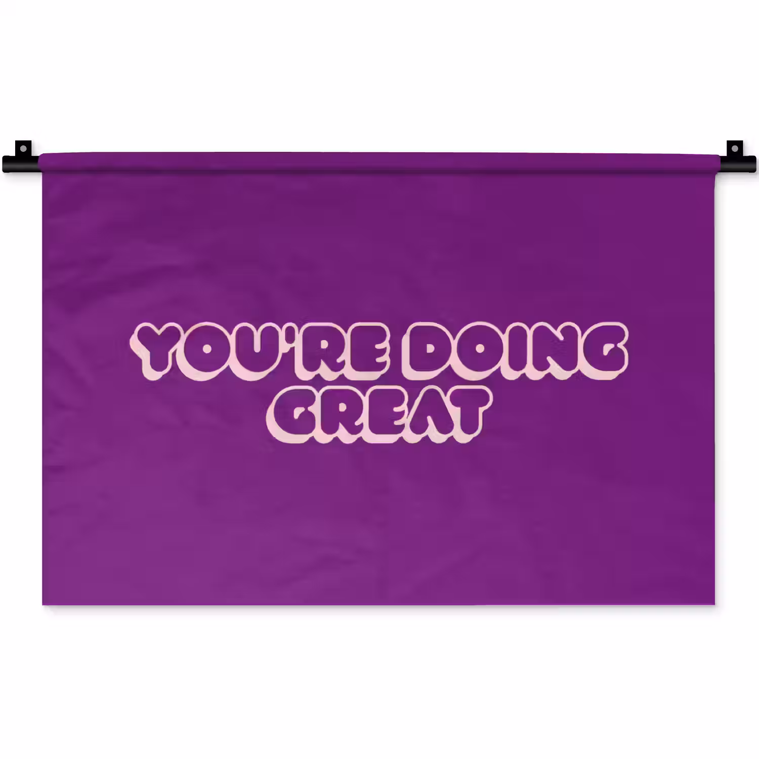 You're doing great - Paars - Bubble letters Wandkleed katoen klein -zz3d