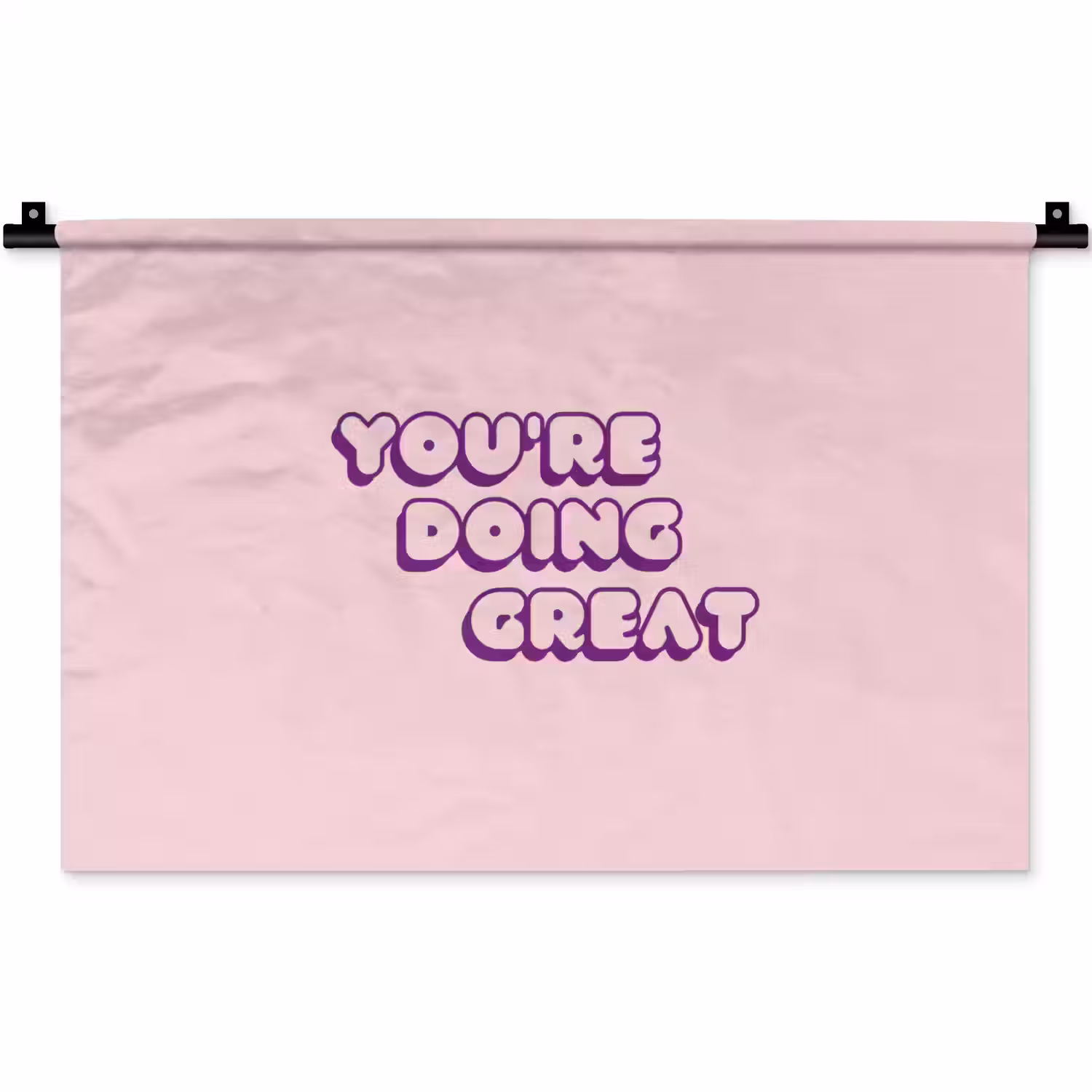 You're doing great - Roze - Bubble letters Wandkleed katoen klein -zz3d