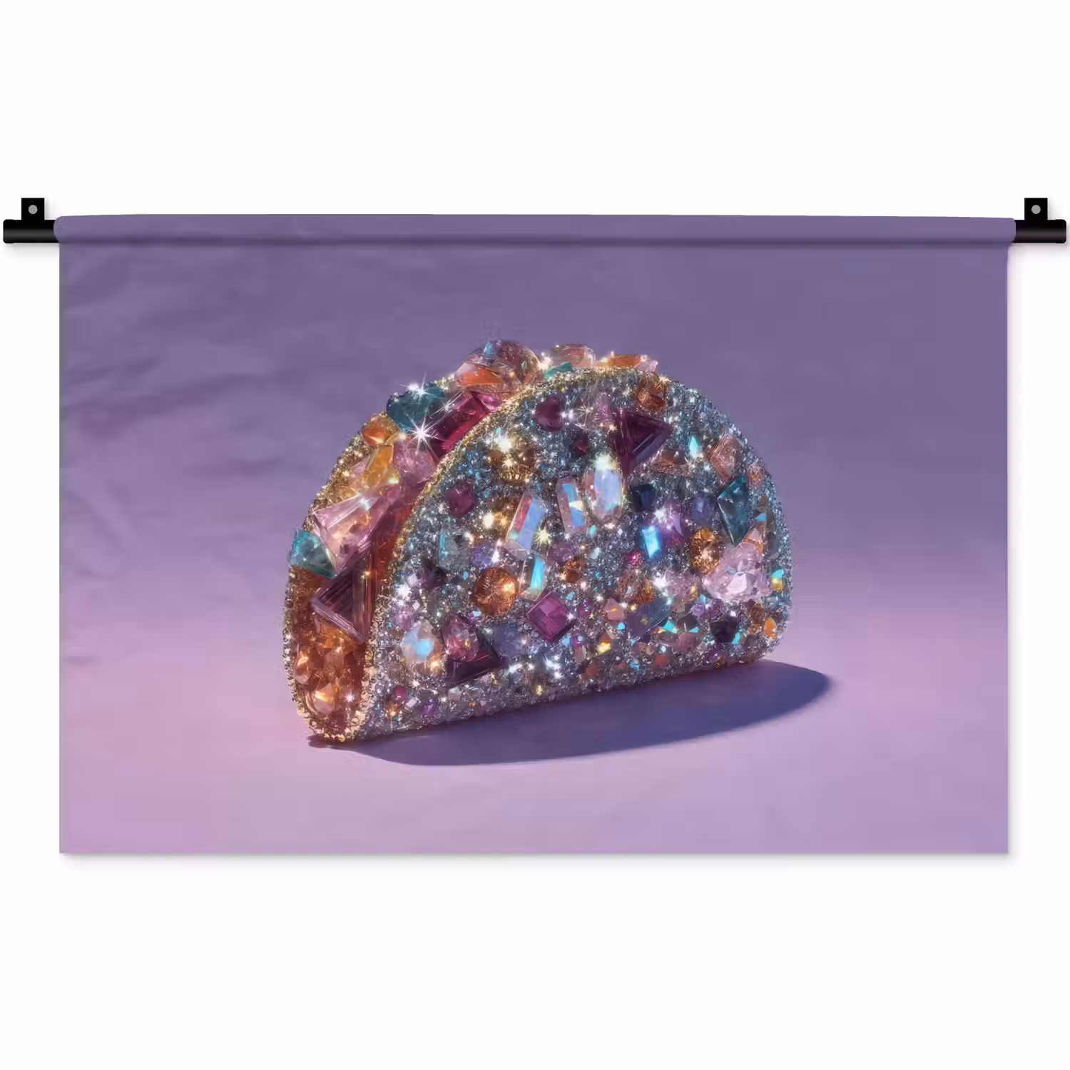 Edelstenen - Glitters - Paars - Kleurrijk Wandkleed katoen klein -zz3d
