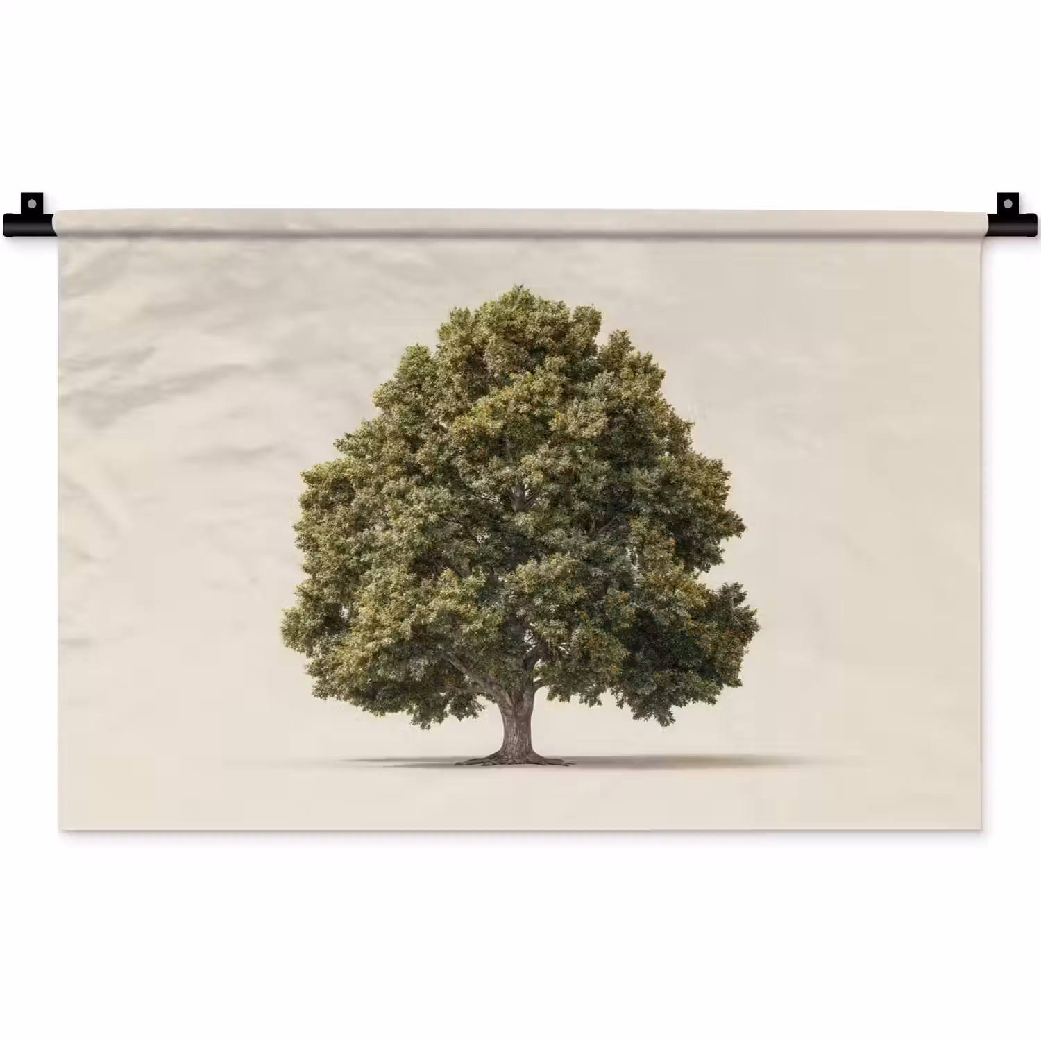 Eikenboom - Groen - Lichte achtergrond Wandkleed katoen klein -zz3d