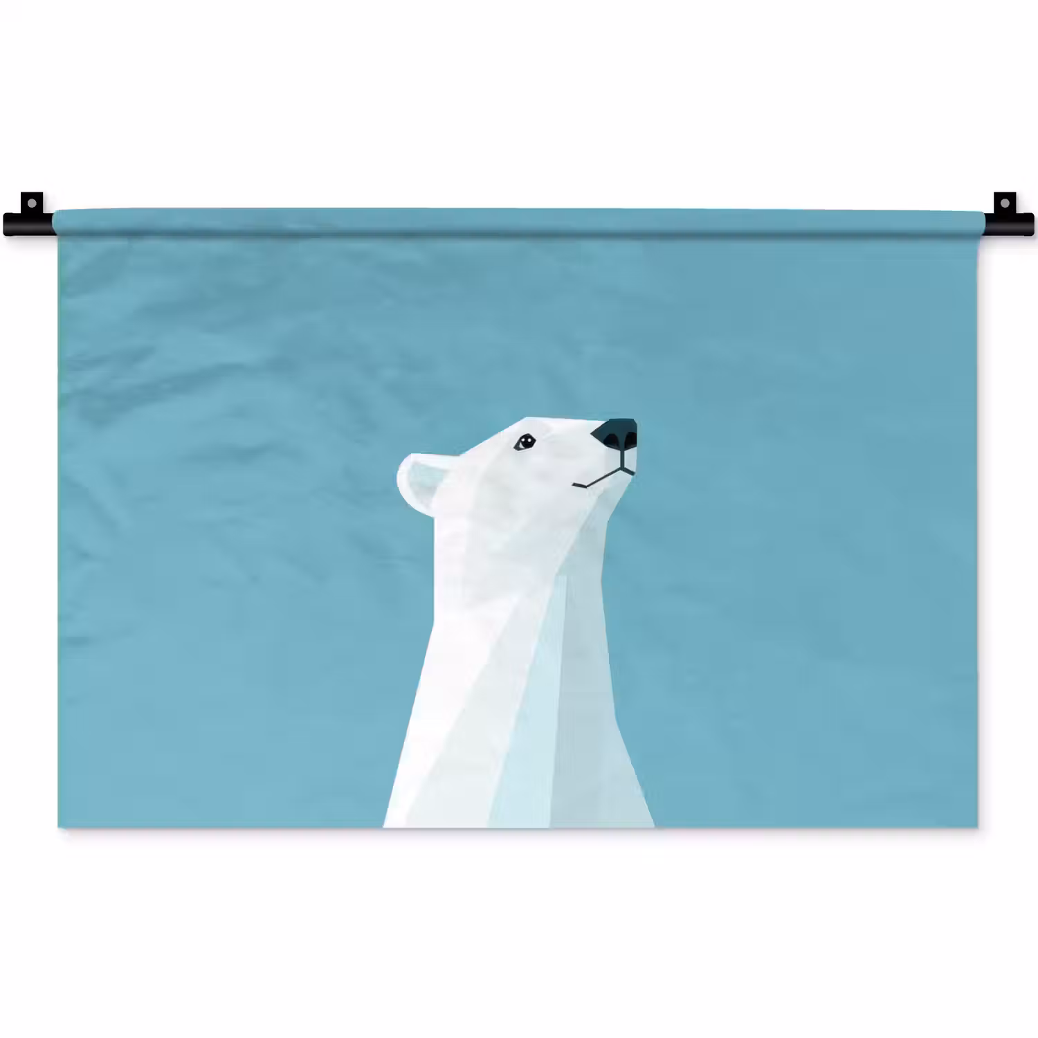 Ijsbeer - Lichtblauw - Minimalistisch Wandkleed katoen klein -zz3d