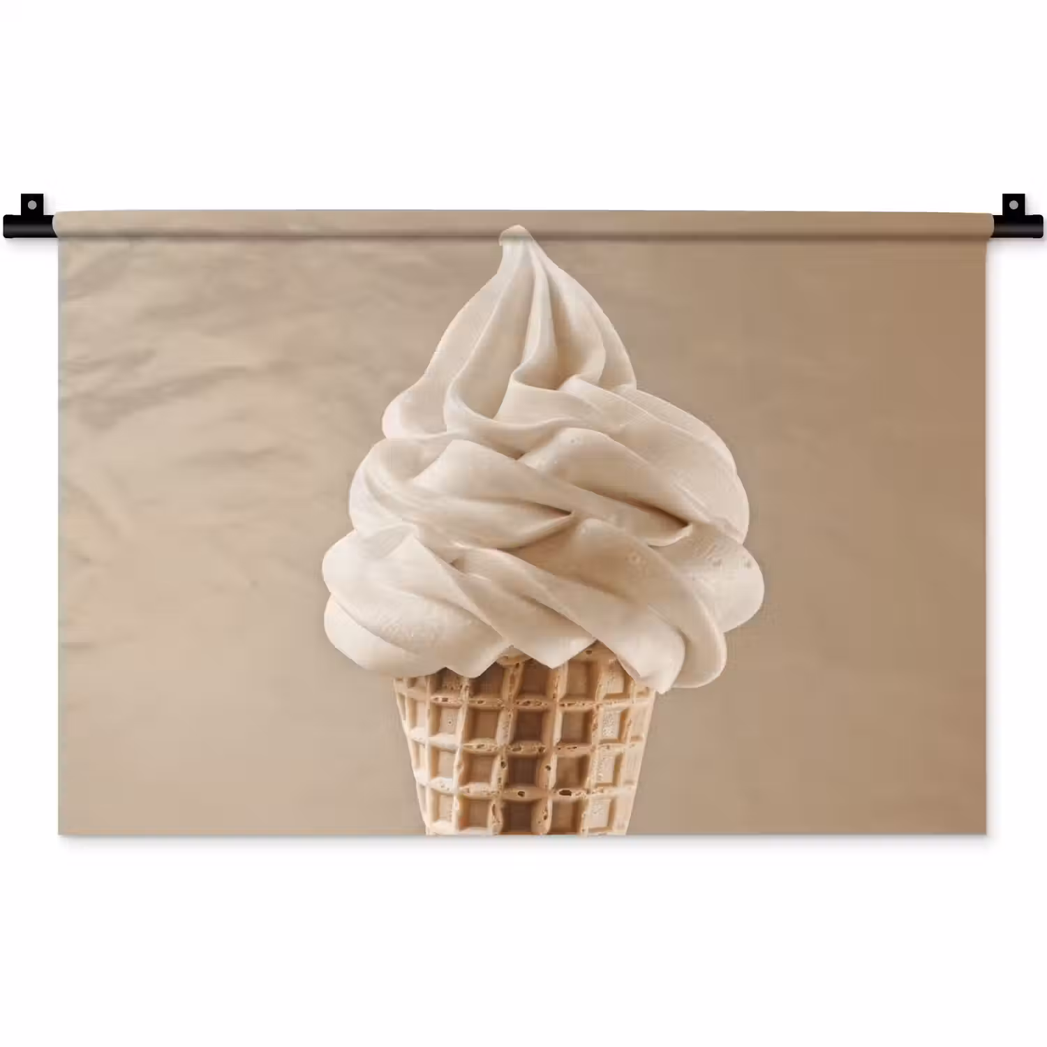 IJs - Softijs - Romig - Hoorntje - Beige Wandkleed katoen klein -zz3d