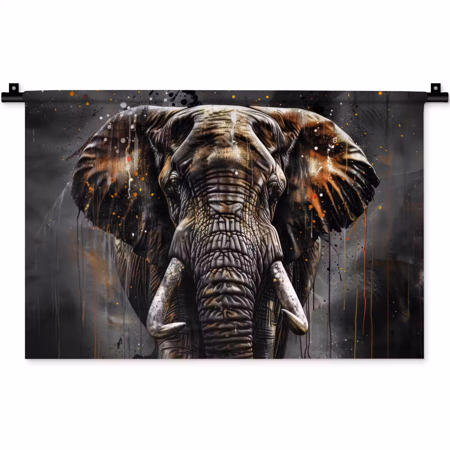 Olifant - Watercolor - Wilde dieren - Luxe Wandkleed katoen klein -zz3d