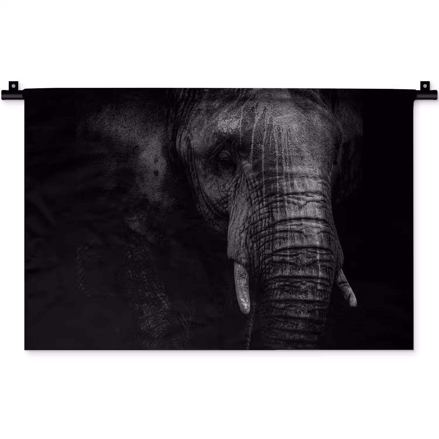 Olifant - Dier - Portret Wandkleed katoen klein -zz3d