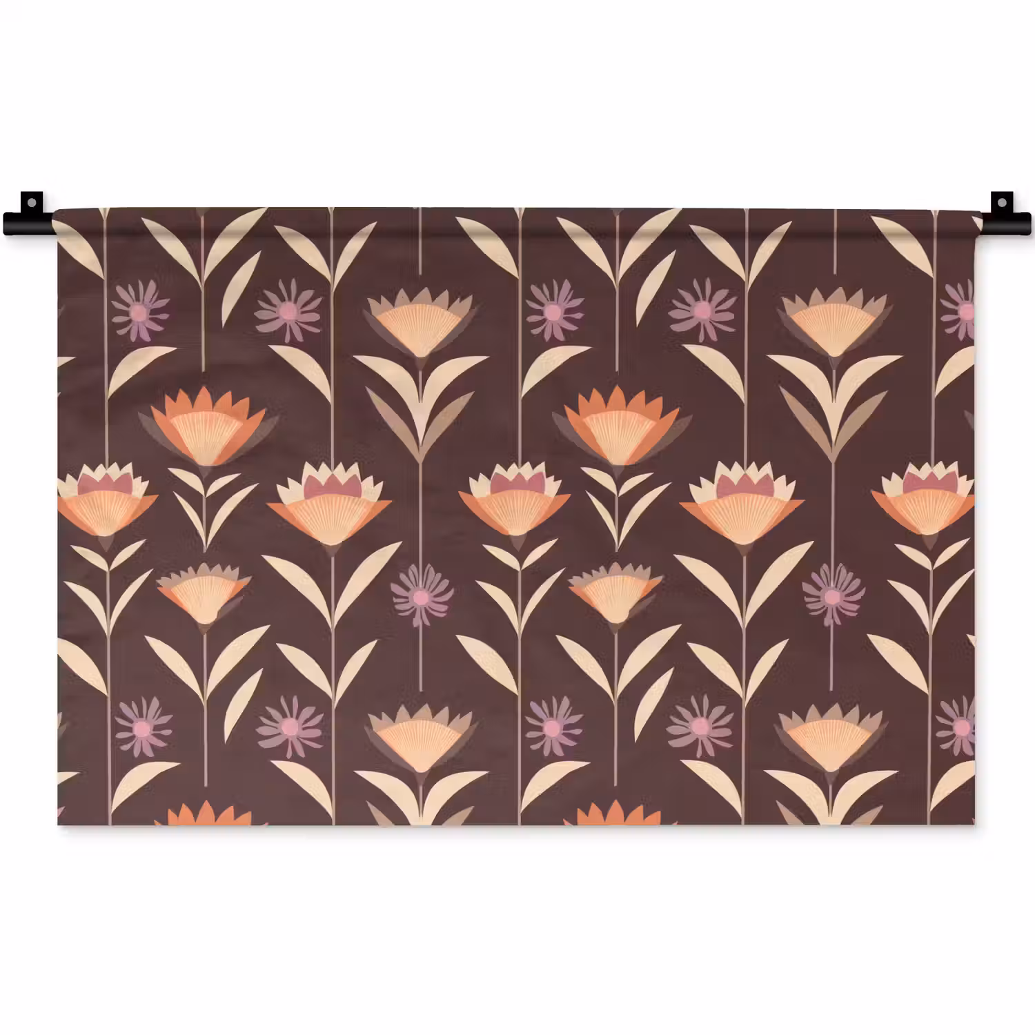 Elegant - Retro - Bruin Wandkleed katoen klein 269 -zz3d