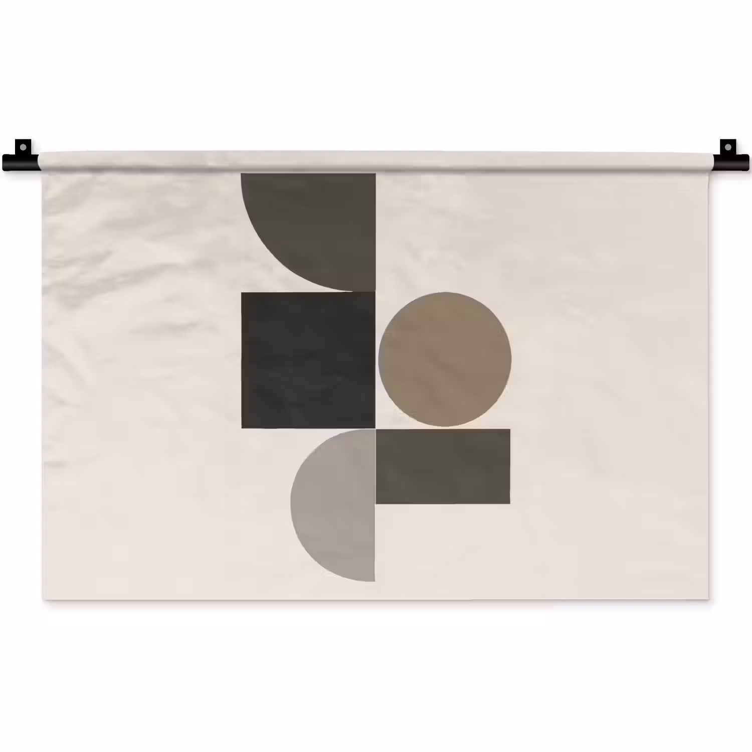 Aardetinten - Abstracte compositie - Eenvoudige vormen Wandkleed katoen klein -zz3d
