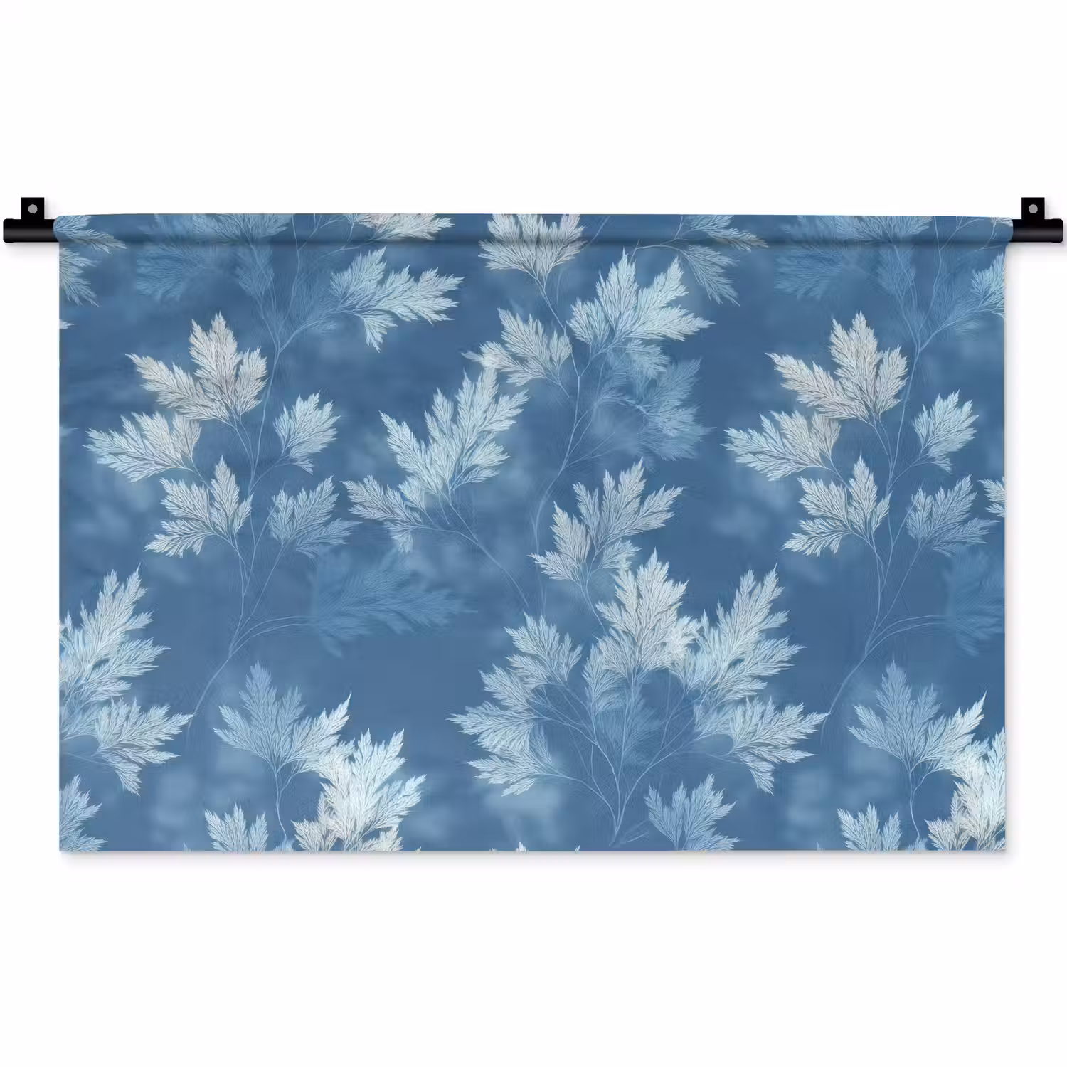 Varen - Botanisch - Patroon - Grijsblauw Wandkleed katoen klein 269 -zz3d